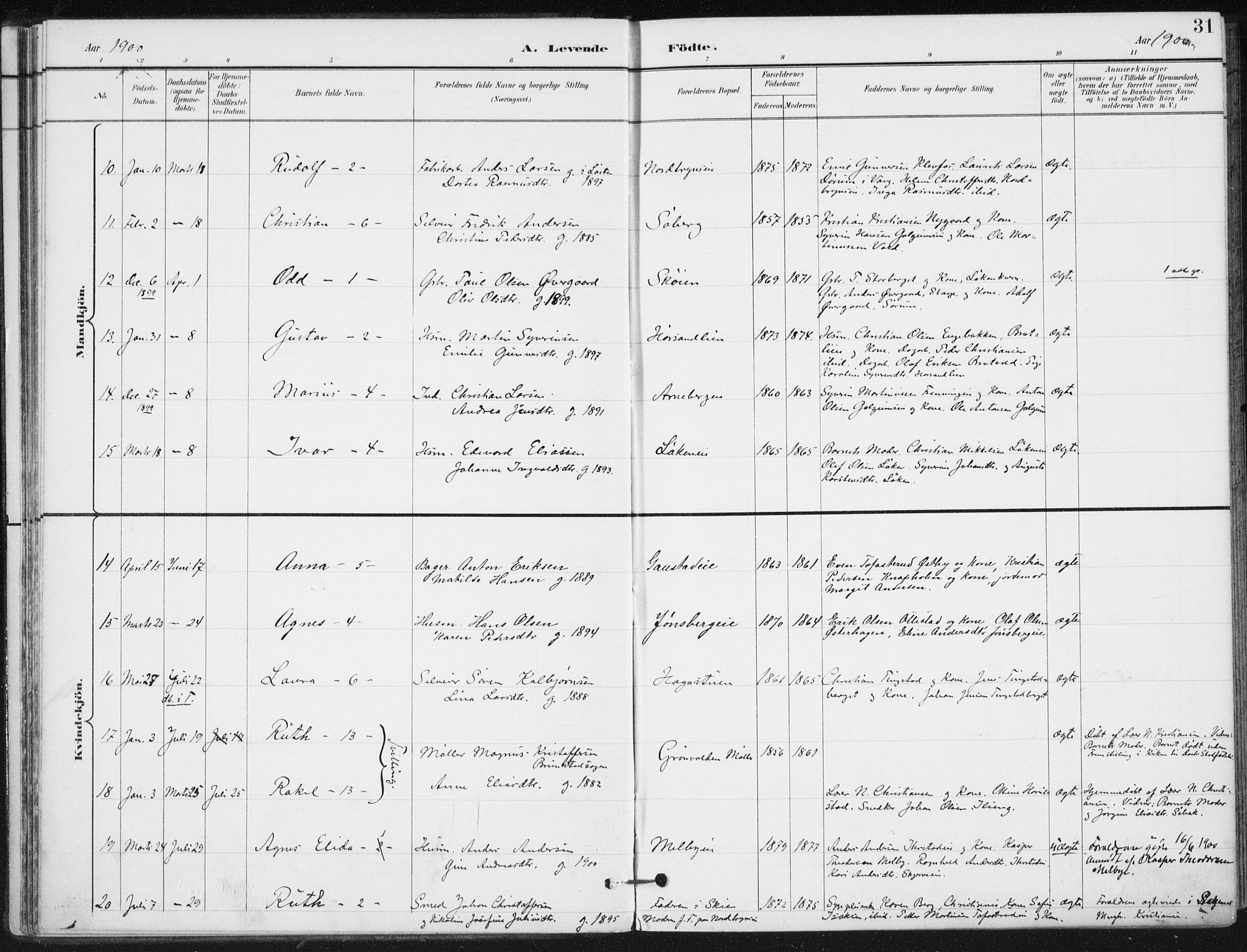 Romedal prestekontor, SAH/PREST-004/K/L0011: Parish register (official) no. 11, 1896-1912, p. 31