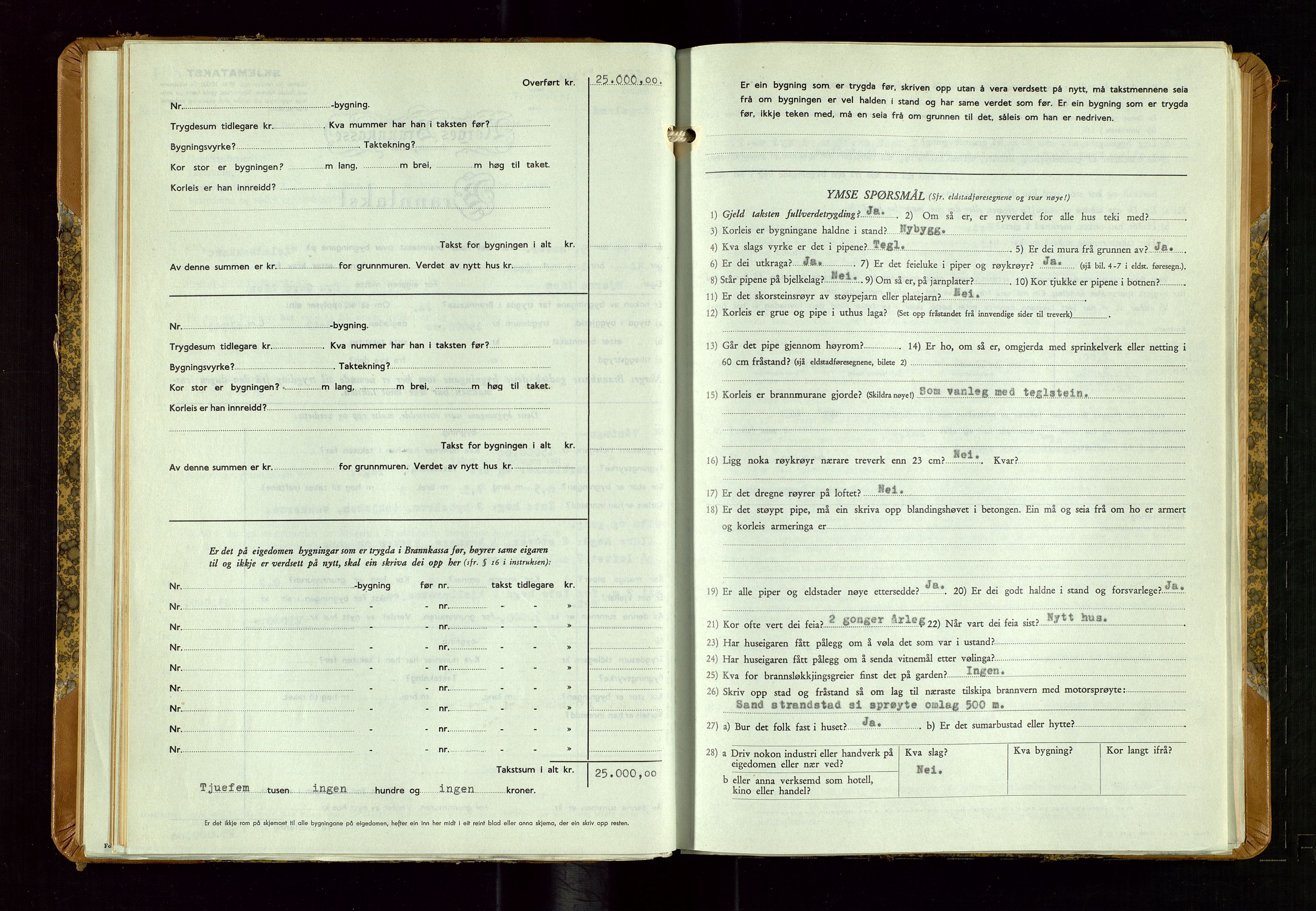 Sand lensmannskontor, AV/SAST-A-100415/Goc/L0002: "Brandtaxationsprotokol", 1936-1952, p. 138-139