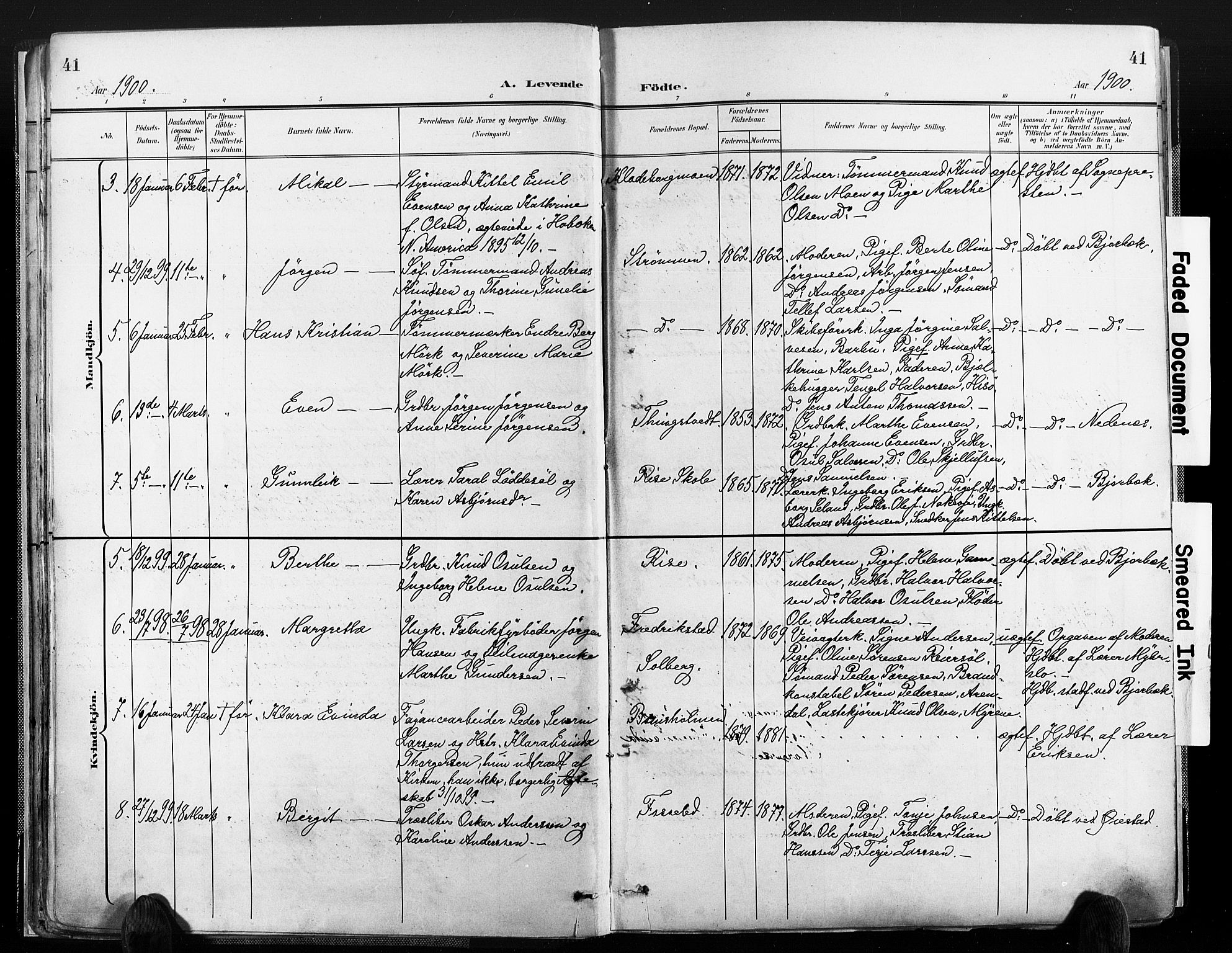 Øyestad sokneprestkontor, AV/SAK-1111-0049/F/Fa/L0018: Parish register (official) no. A 18, 1897-1907, p. 41