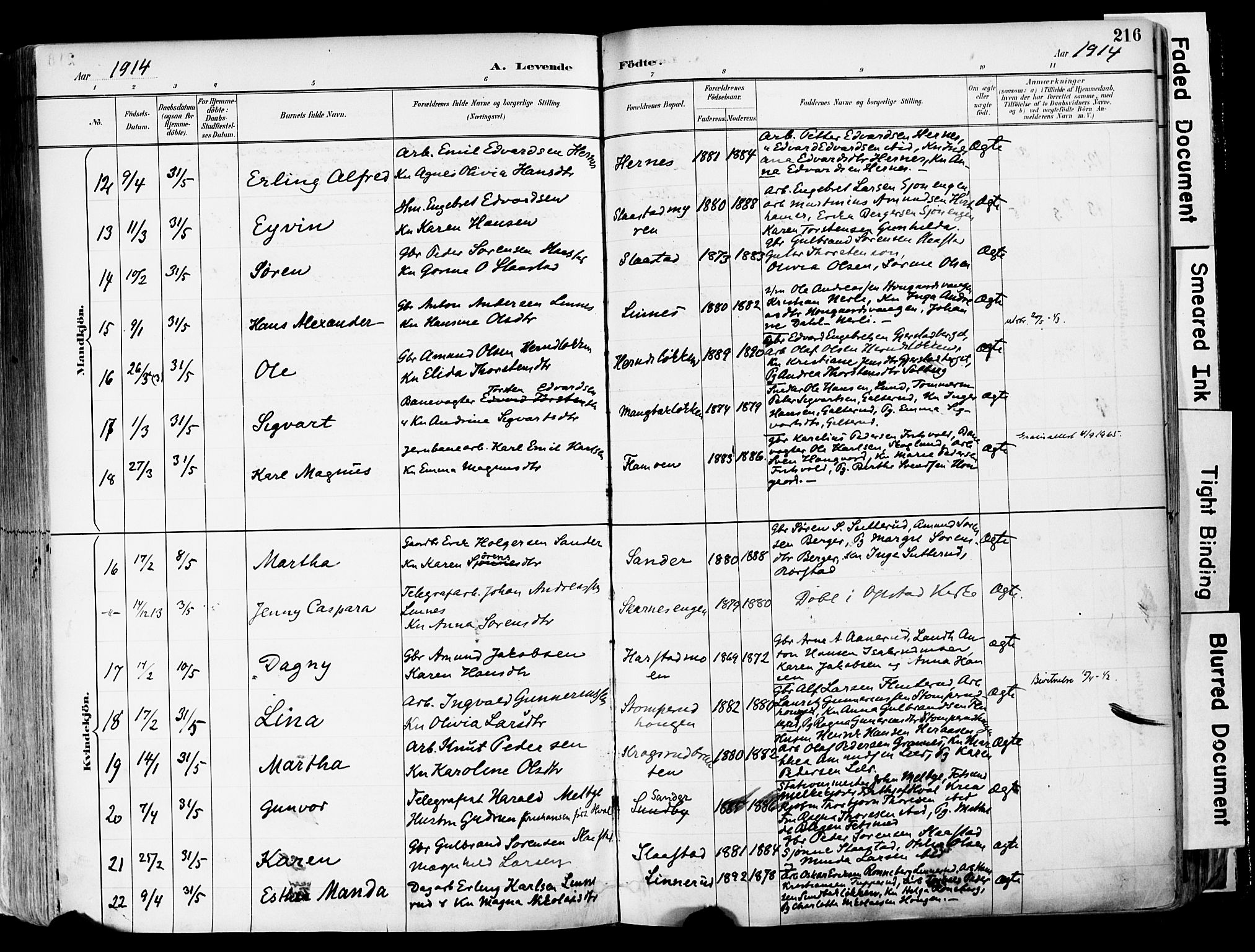 Sør-Odal prestekontor, AV/SAH-PREST-030/H/Ha/Haa/L0006: Parish register (official) no. 6, 1886-1931, p. 216