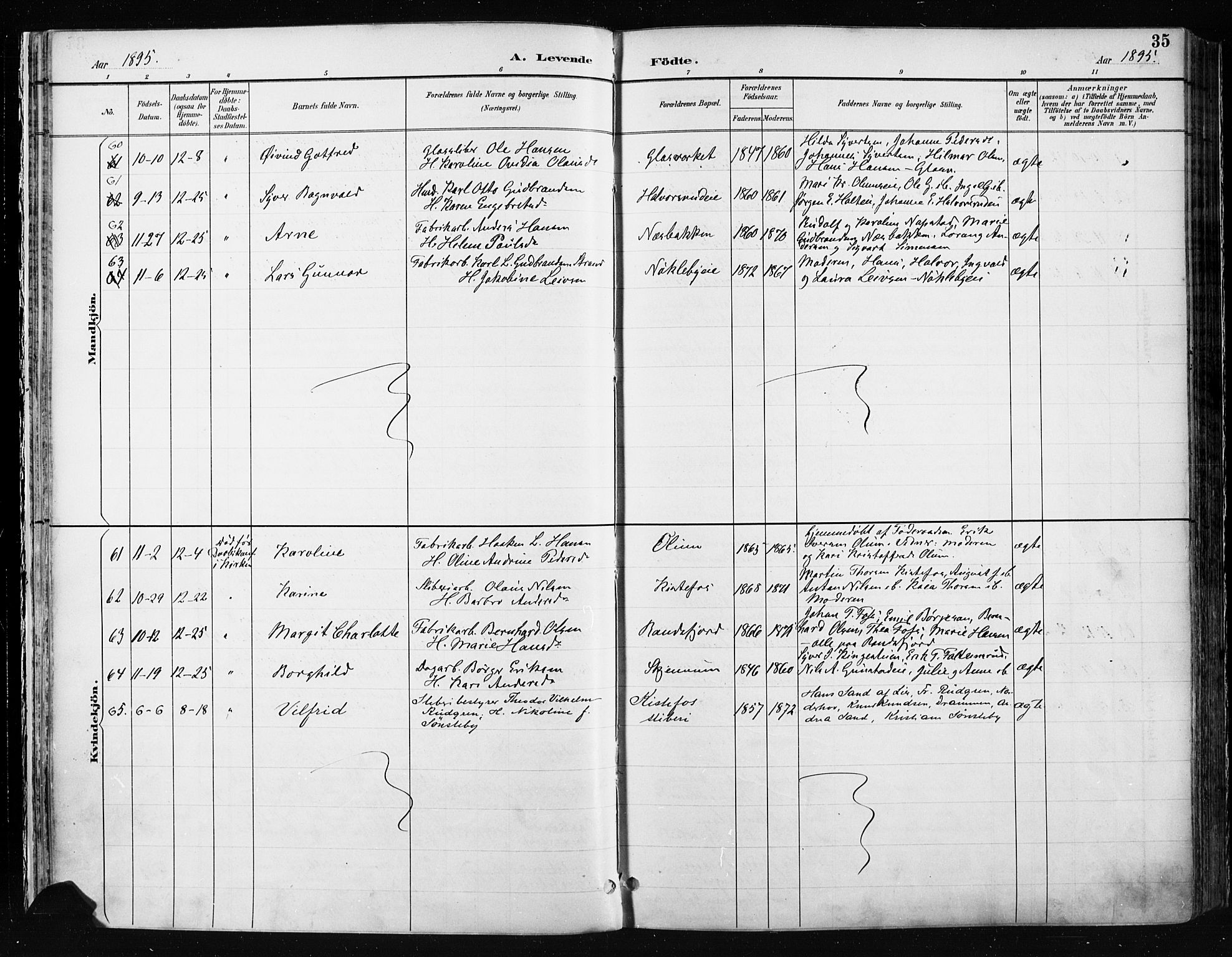 Jevnaker prestekontor, SAH/PREST-116/H/Ha/Haa/L0009: Parish register (official) no. 9, 1891-1901, p. 35