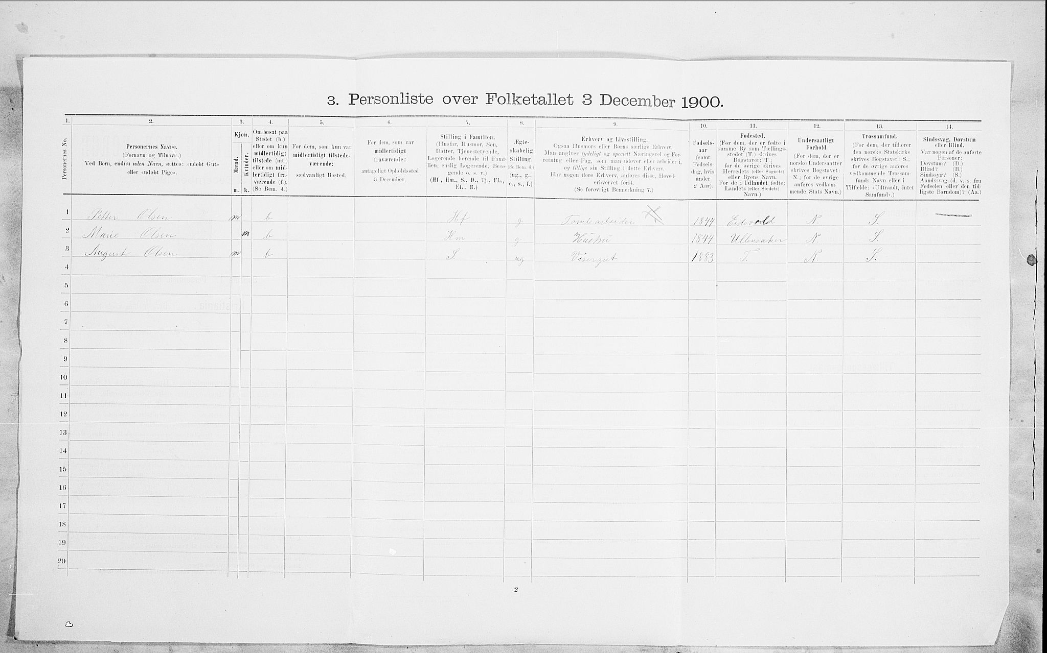 SAO, 1900 census for Kristiania, 1900, p. 86726