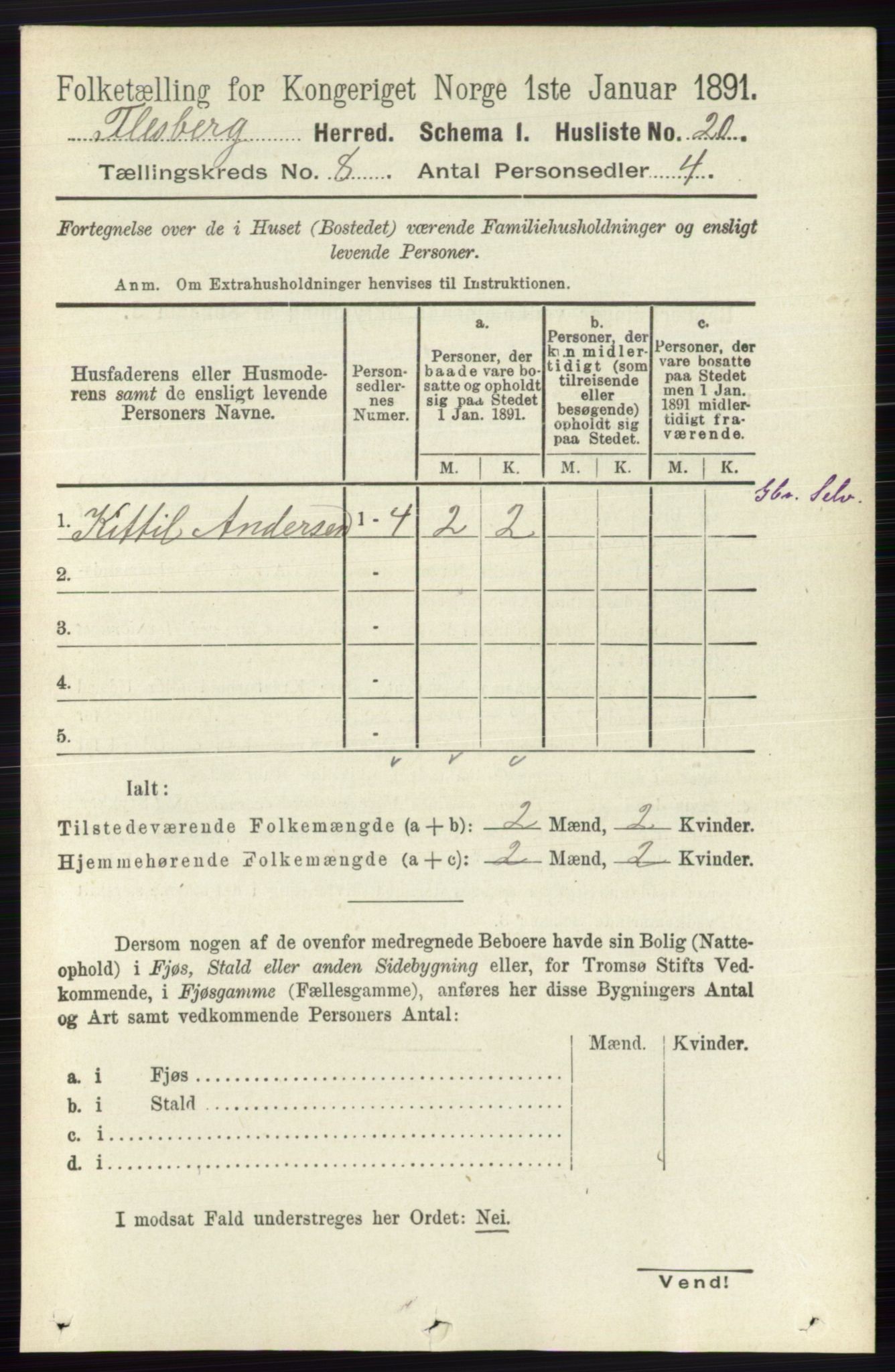 RA, 1891 census for 0631 Flesberg, 1891, p. 1355