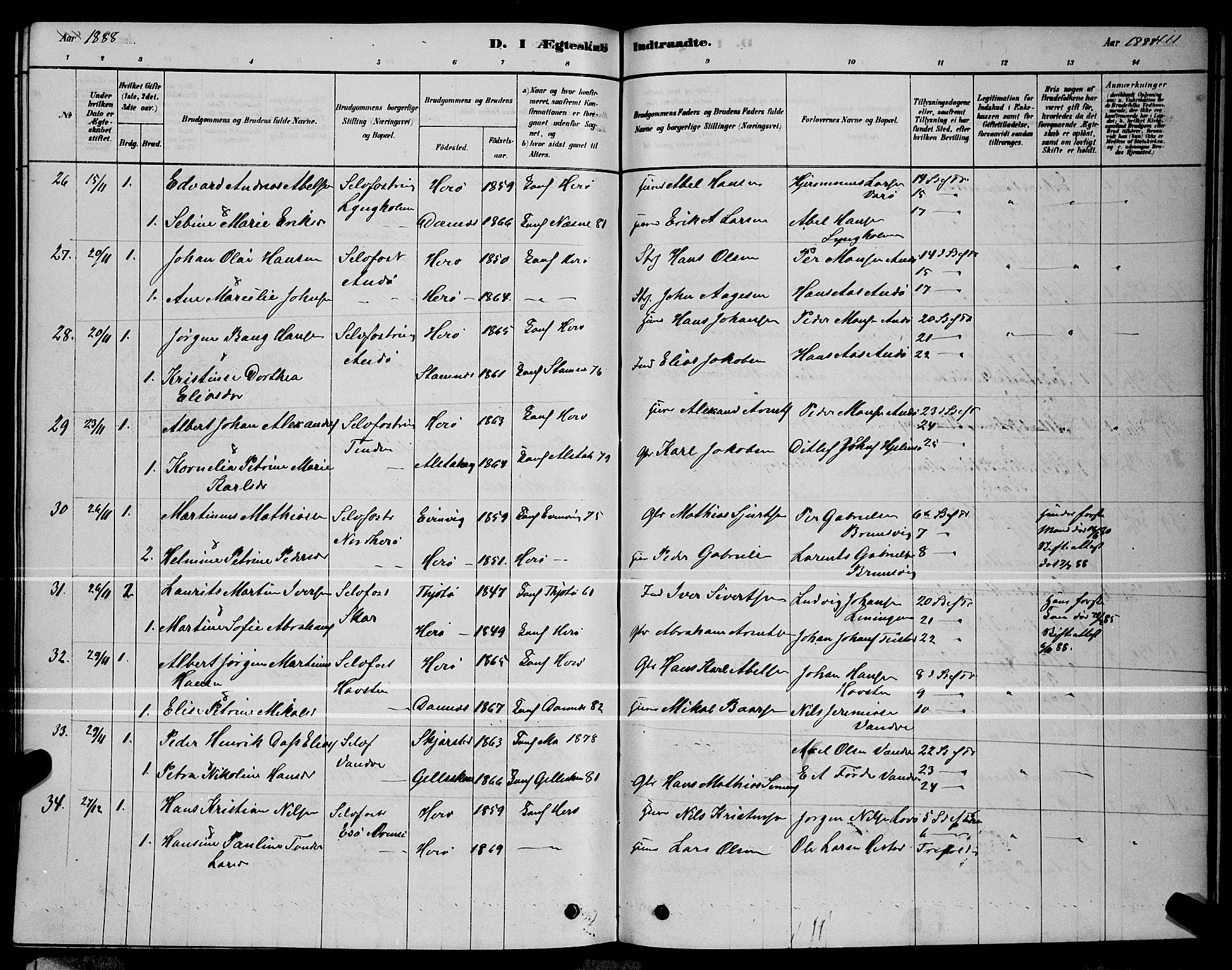 Ministerialprotokoller, klokkerbøker og fødselsregistre - Nordland, AV/SAT-A-1459/834/L0513: Parish register (copy) no. 834C04, 1877-1892, p. 411