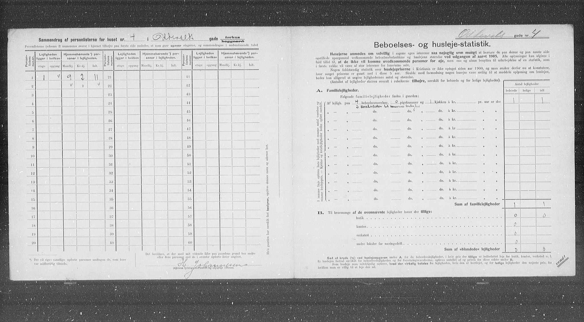 OBA, Municipal Census 1905 for Kristiania, 1905, p. 39241