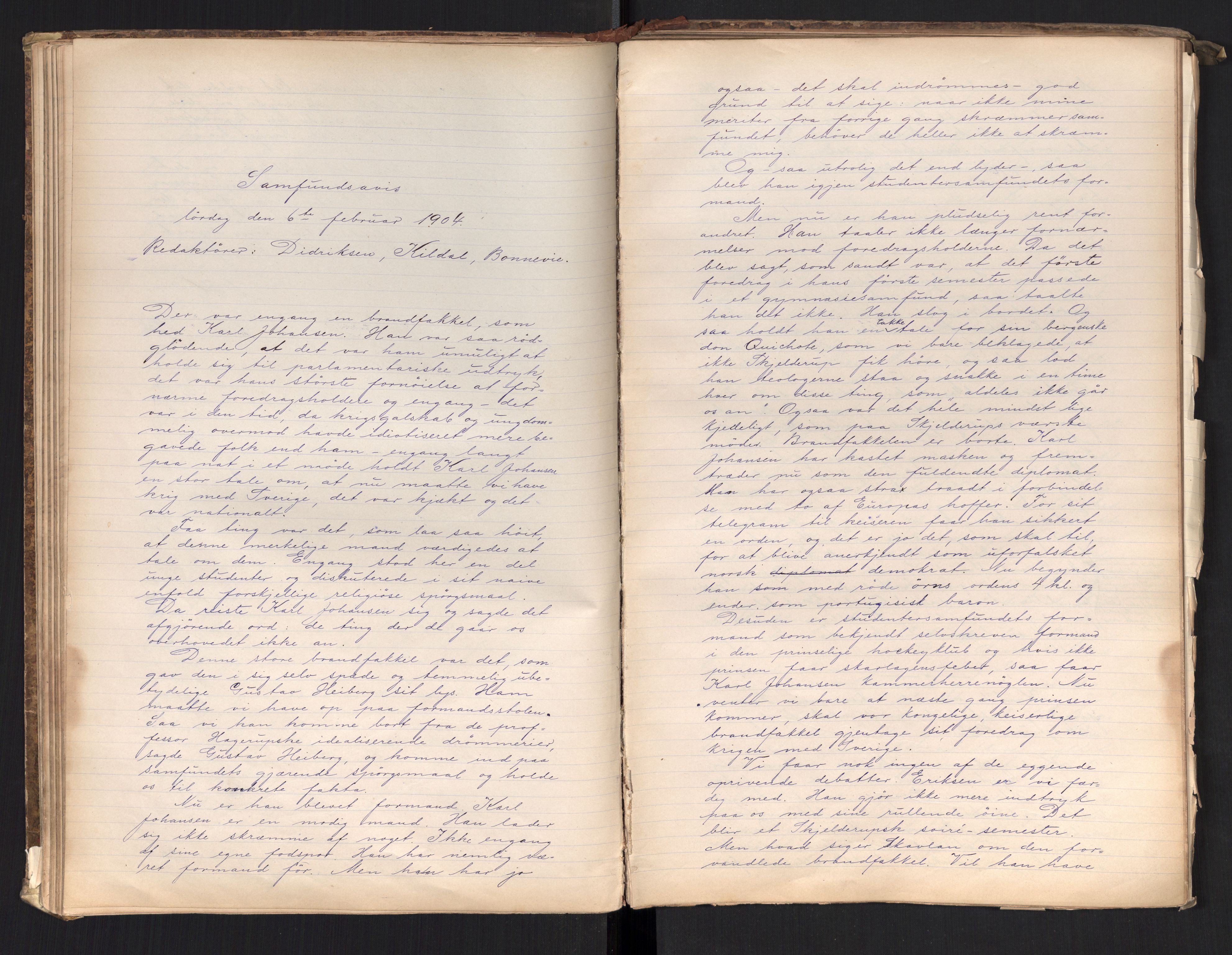Det Norske Studentersamfund, AV/RA-PA-1322/X/Xa/L0017/0001: -- / Samfundsavisen (stort format), 1902-1904, p. 85