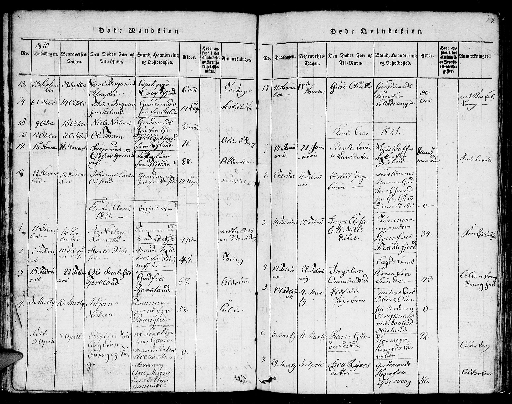 Flekkefjord sokneprestkontor, SAK/1111-0012/F/Fb/Fbc/L0003: Parish register (copy) no. B 3, 1815-1826, p. 104