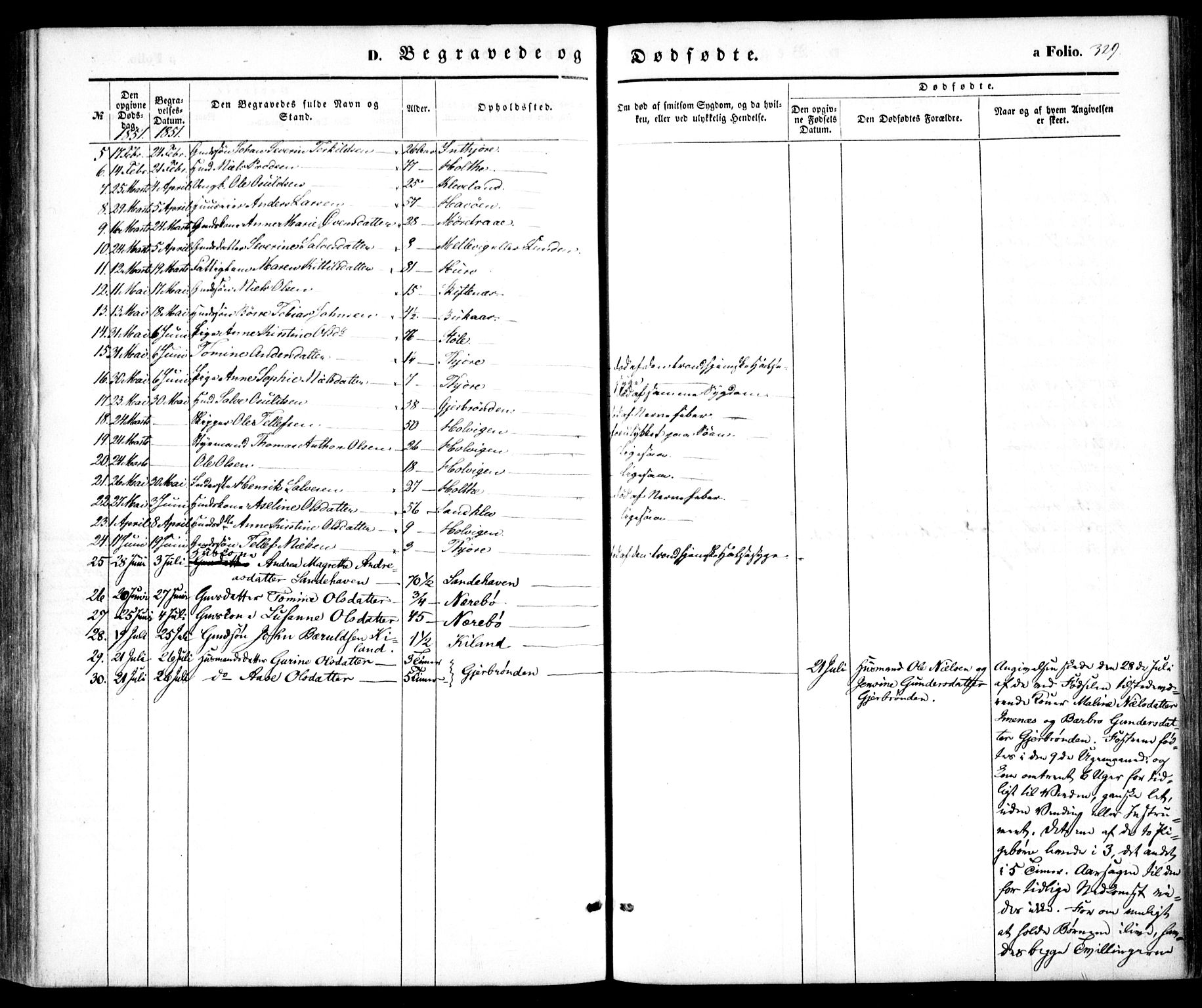 Hommedal sokneprestkontor, SAK/1111-0023/F/Fa/Fab/L0004: Parish register (official) no. A 4, 1848-1860, p. 329