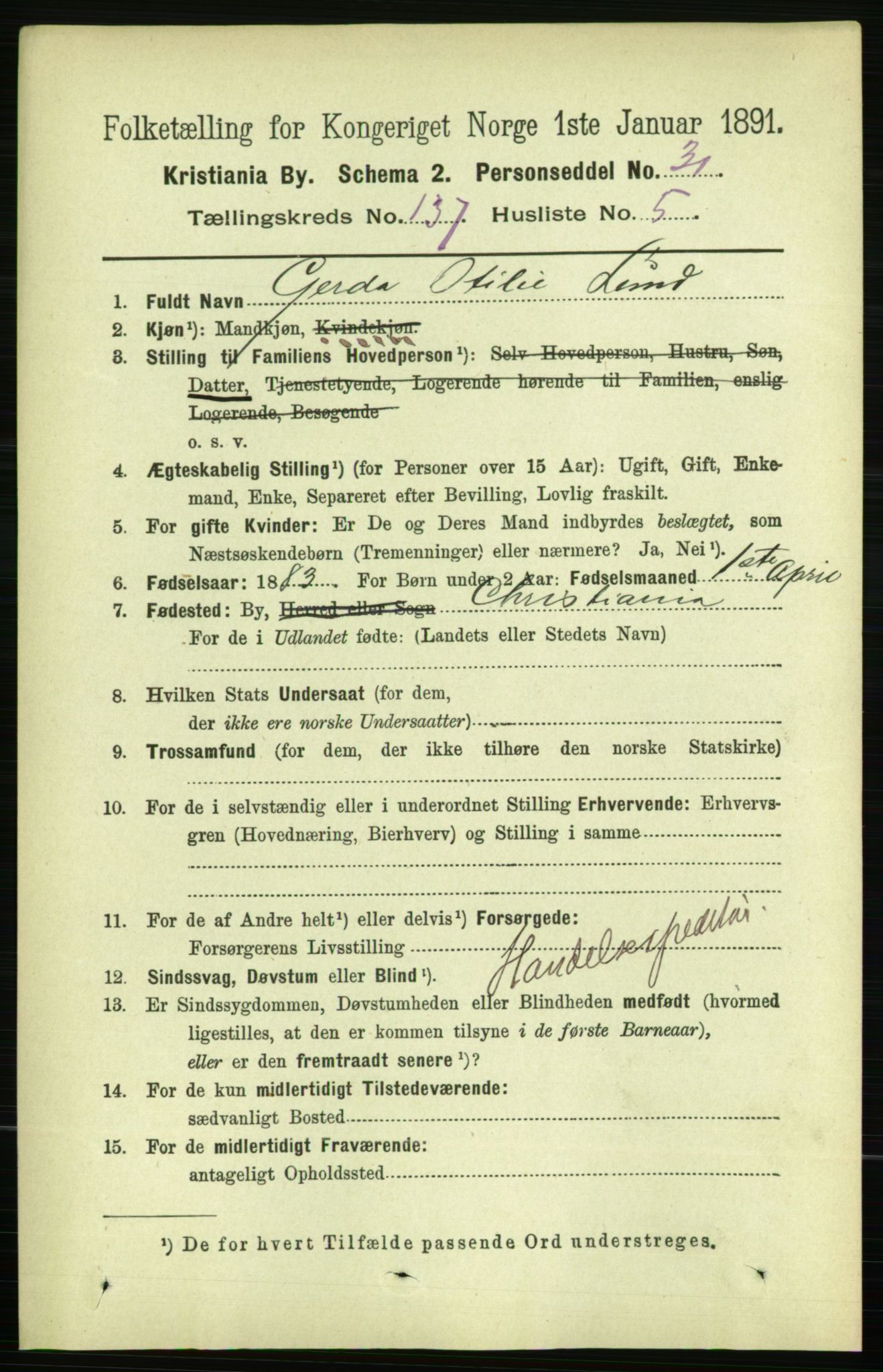 RA, 1891 census for 0301 Kristiania, 1891, p. 76429