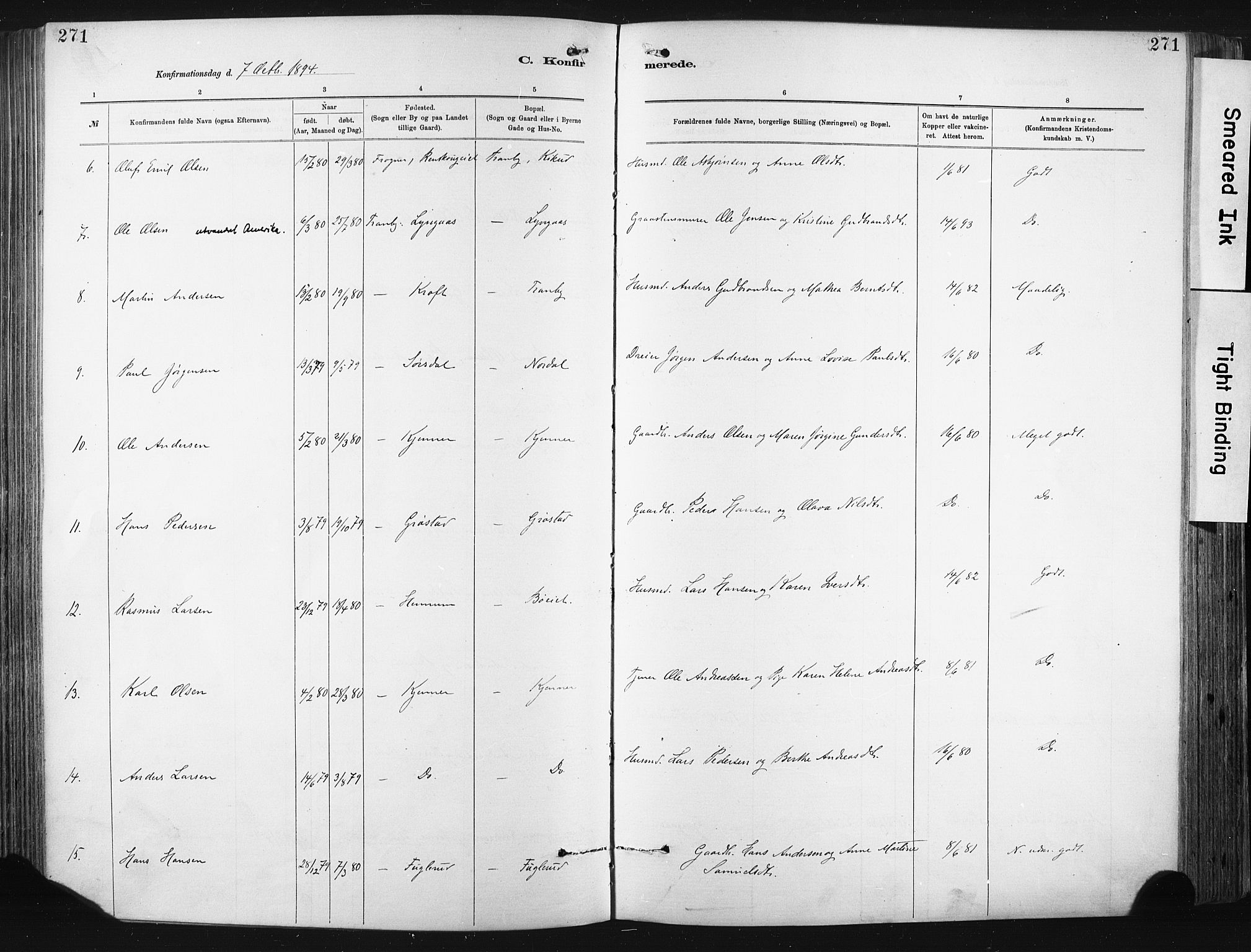 Lier kirkebøker, AV/SAKO-A-230/F/Fa/L0015: Parish register (official) no. I 15, 1883-1894, p. 271