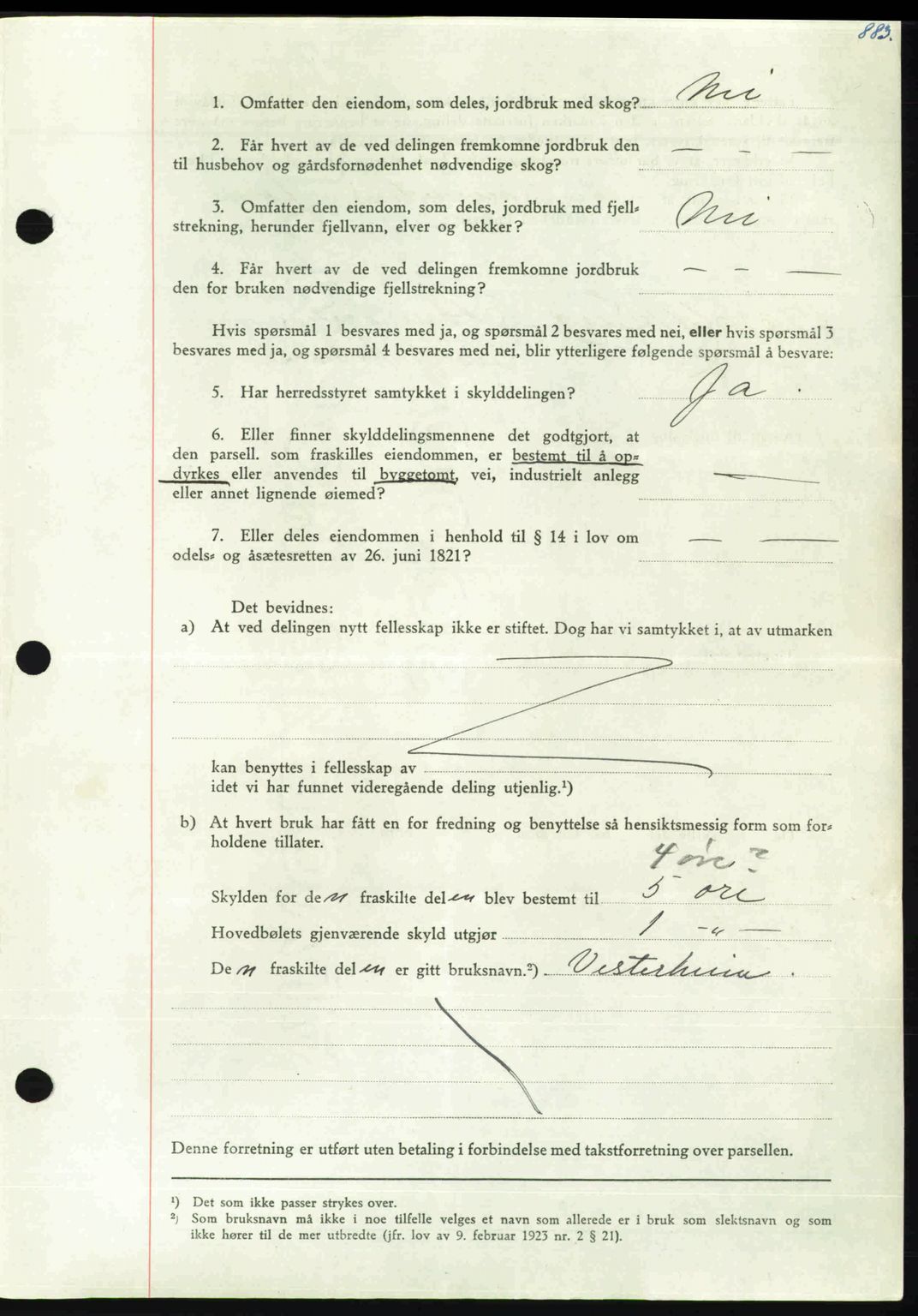 Nordmøre sorenskriveri, AV/SAT-A-4132/1/2/2Ca: Mortgage book no. A110, 1948-1949, Diary no: : 538/1949