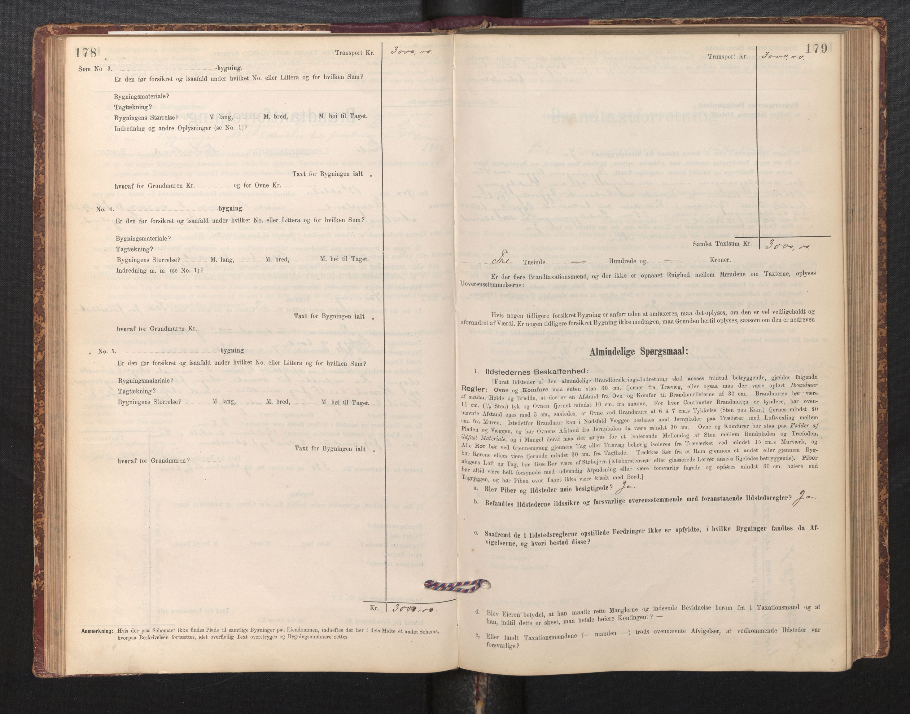 Lensmannen i Sund og Austevoll, AV/SAB-A-35201/0012/L0003: Branntakstprotokoll, skjematakst, 1894-1917, p. 178-179