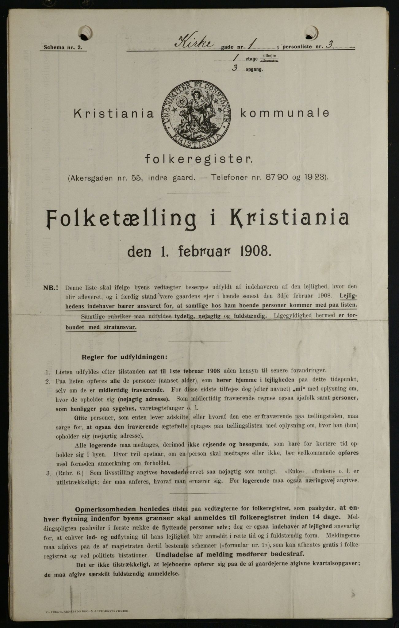 OBA, Municipal Census 1908 for Kristiania, 1908, p. 44495