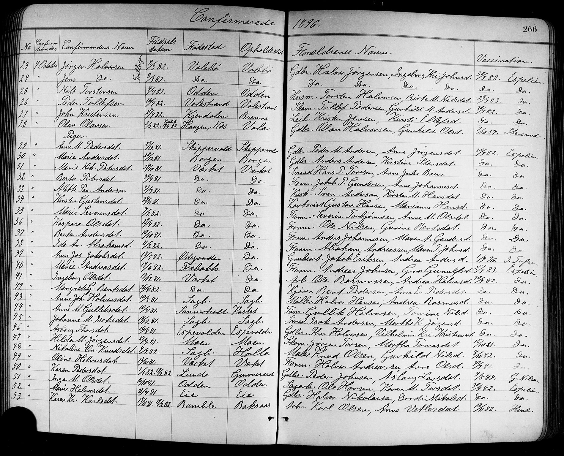 Holla kirkebøker, SAKO/A-272/G/Ga/L0005: Parish register (copy) no. I 5, 1891-1917, p. 266