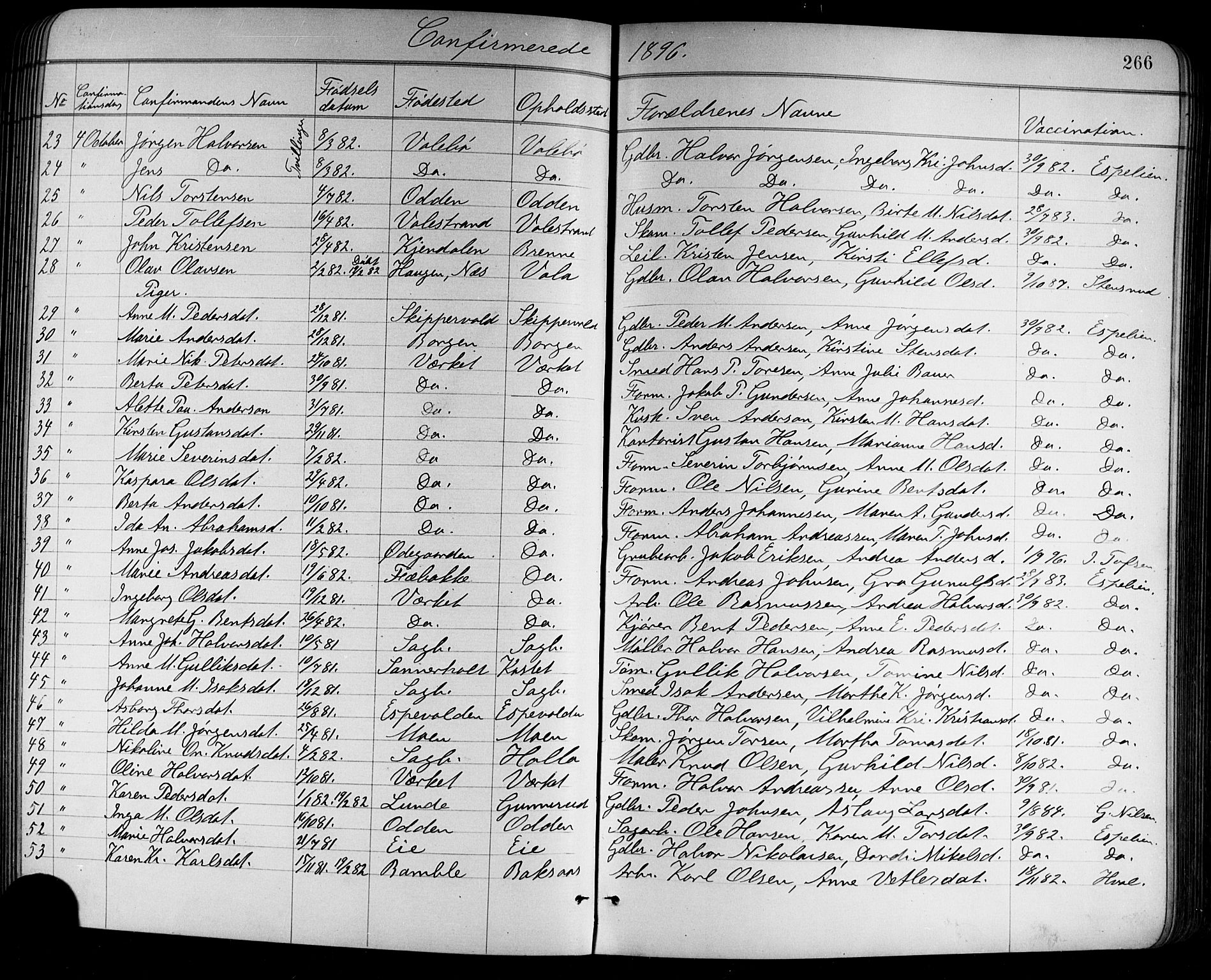 Holla kirkebøker, AV/SAKO-A-272/G/Ga/L0005: Parish register (copy) no. I 5, 1891-1917, p. 266
