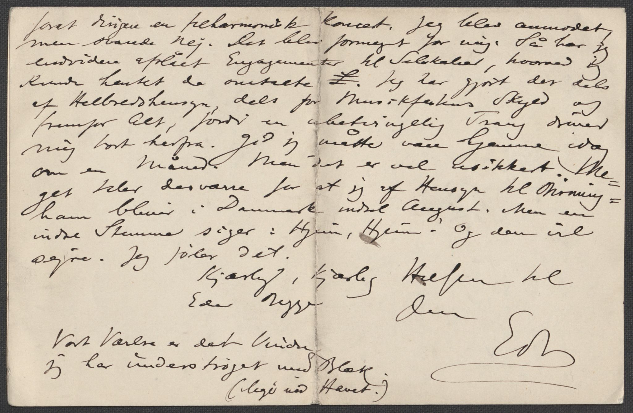 Beyer, Frants, AV/RA-PA-0132/F/L0001: Brev fra Edvard Grieg til Frantz Beyer og "En del optegnelser som kan tjene til kommentar til brevene" av Marie Beyer, 1872-1907, p. 287