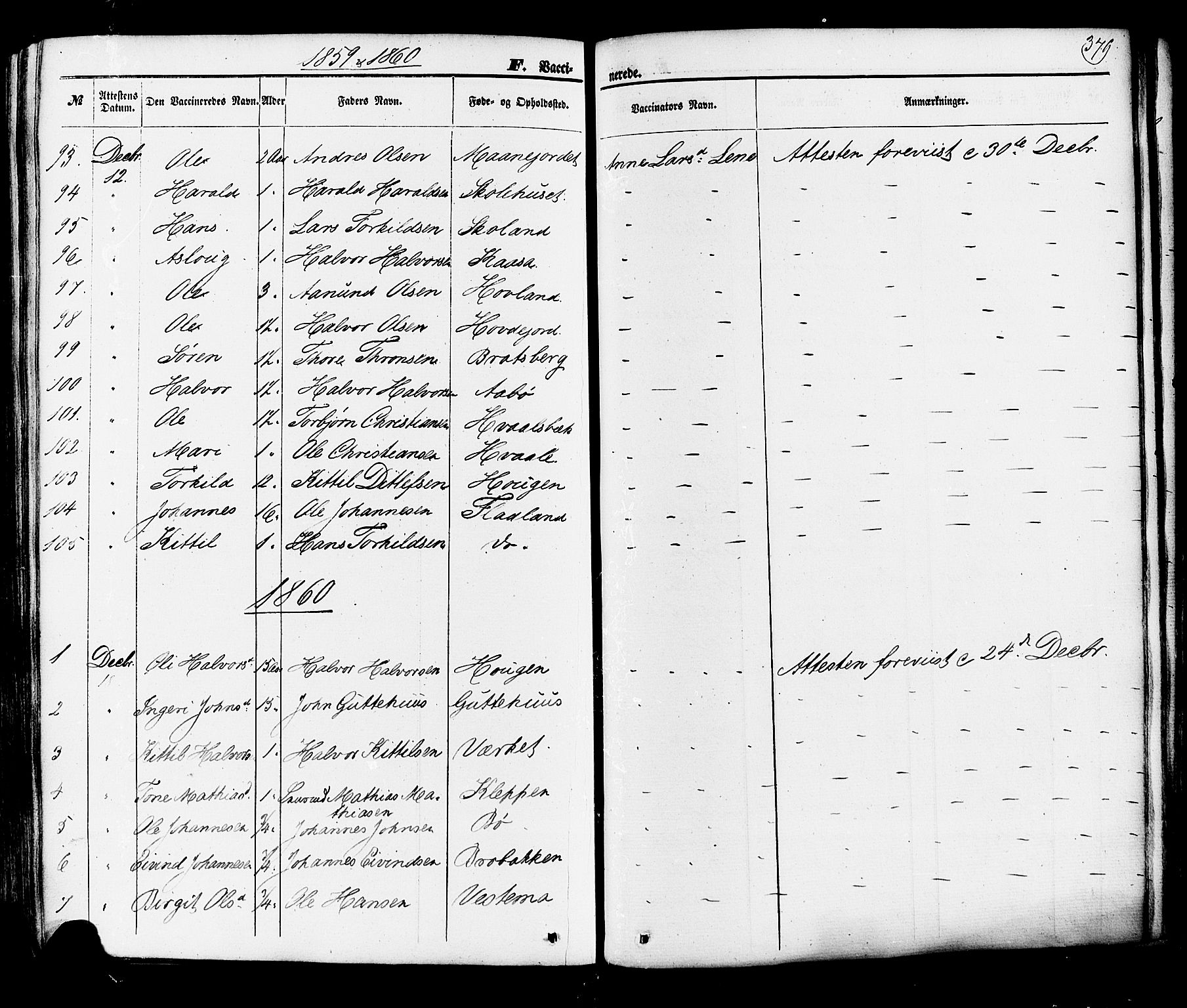 Hjartdal kirkebøker, SAKO/A-270/F/Fa/L0009: Parish register (official) no. I 9, 1860-1879, p. 379