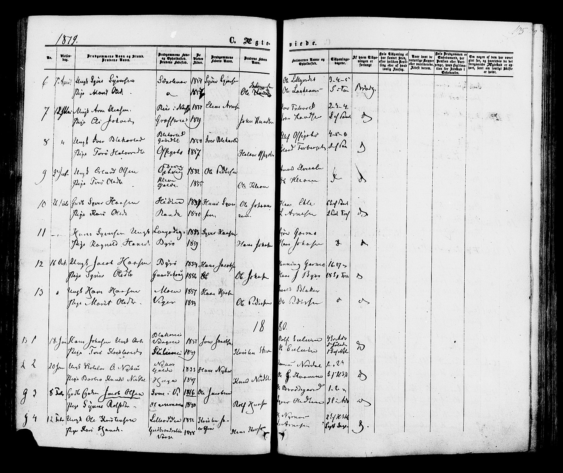 Lom prestekontor, SAH/PREST-070/K/L0007: Parish register (official) no. 7, 1863-1884, p. 195