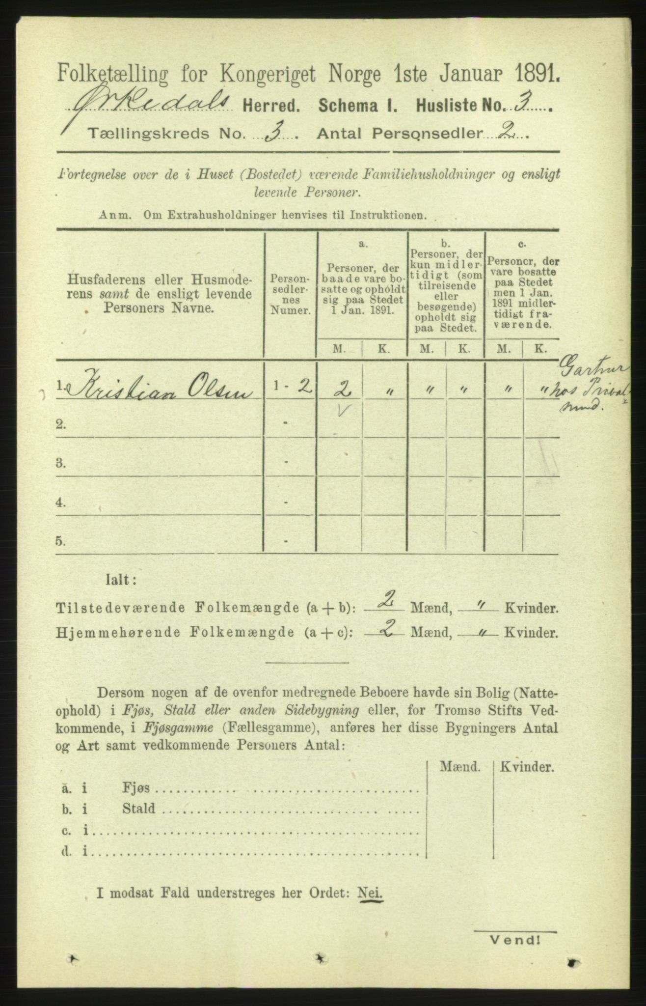 RA, 1891 census for 1638 Orkdal, 1891, p. 1420