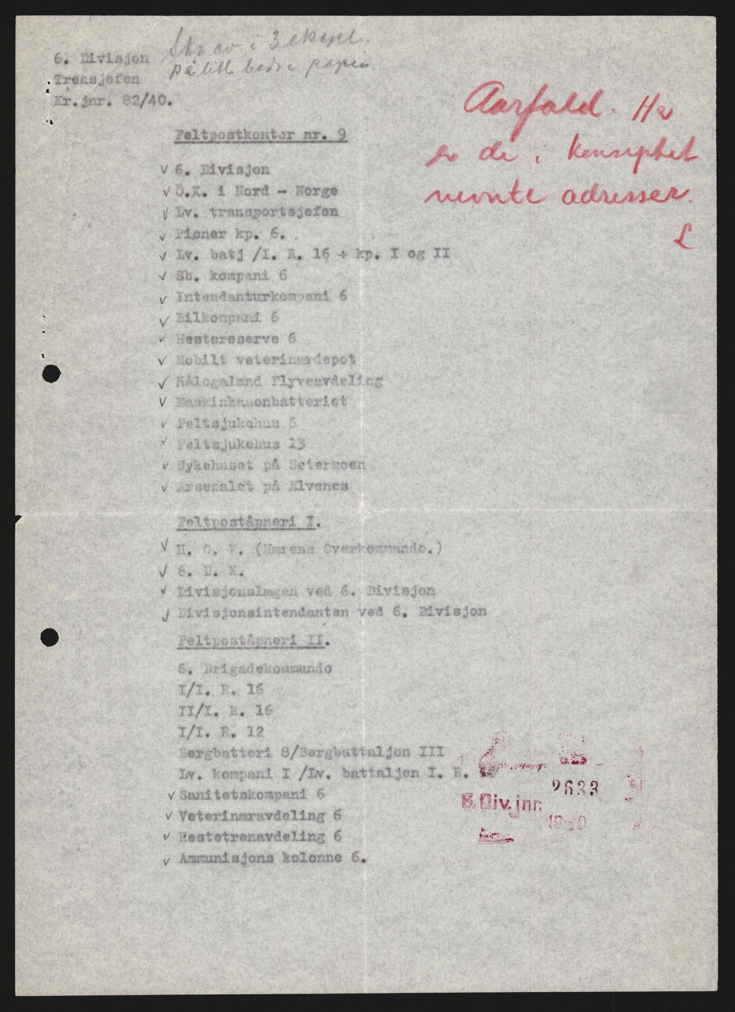 Forsvaret, Forsvarets krigshistoriske avdeling, AV/RA-RAFA-2017/Y/Yb/L0123: II-C-11-600  -  6. Divisjon med avdelinger, 1940, p. 635