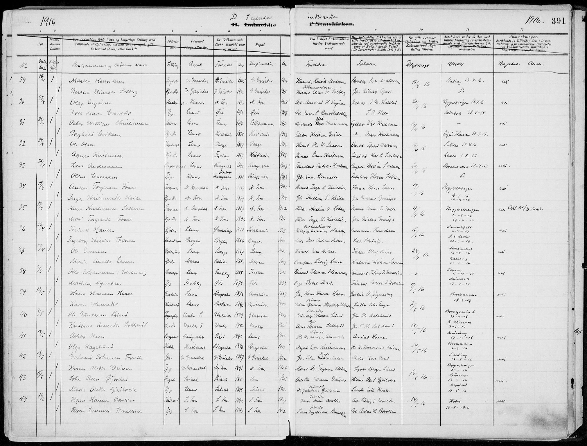 Lillehammer prestekontor, AV/SAH-PREST-088/H/Ha/Haa/L0001: Parish register (official) no. 1, 1901-1916, p. 391