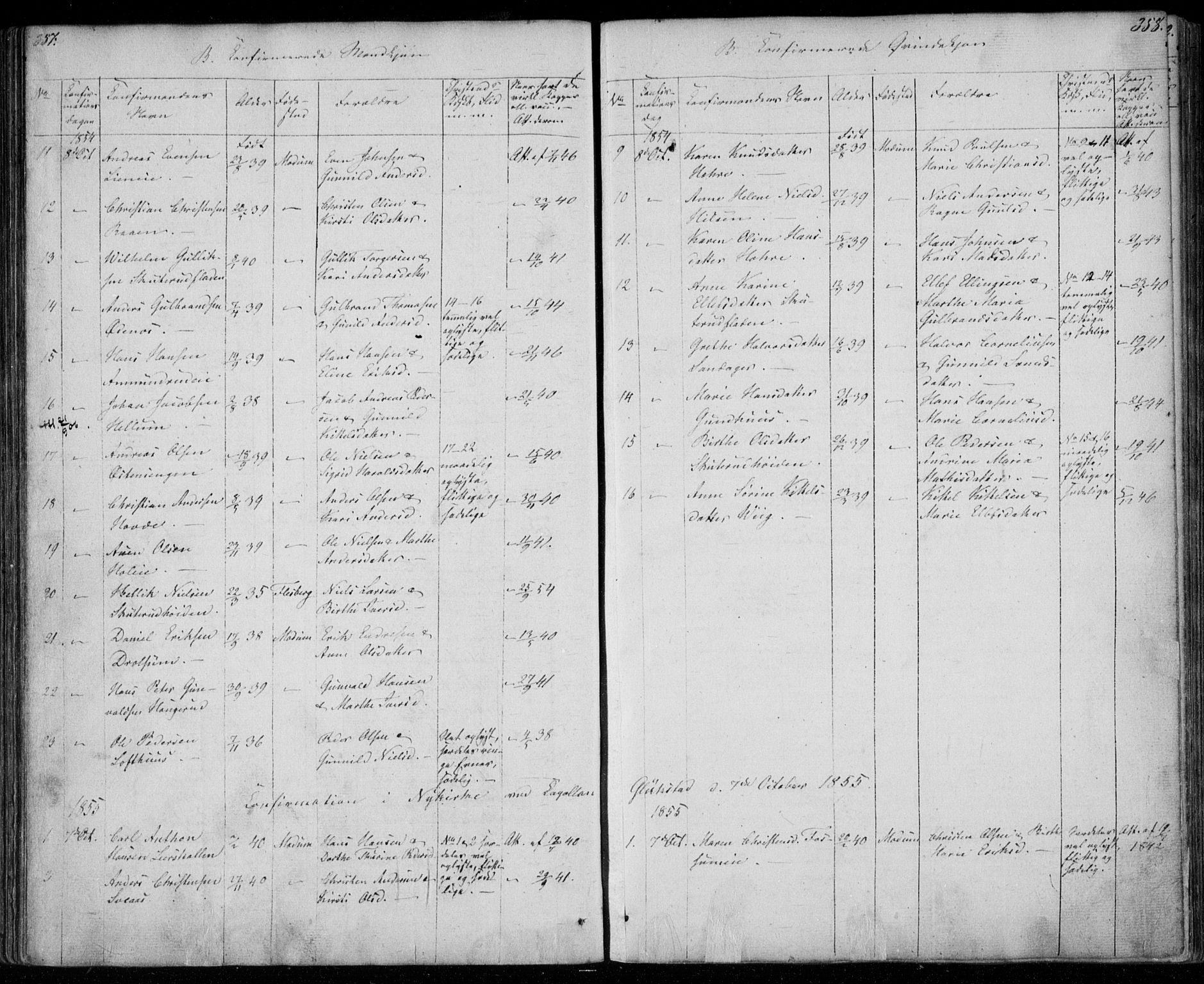 Modum kirkebøker, AV/SAKO-A-234/F/Fa/L0008: Parish register (official) no. 8, 1851-1859, p. 357-358