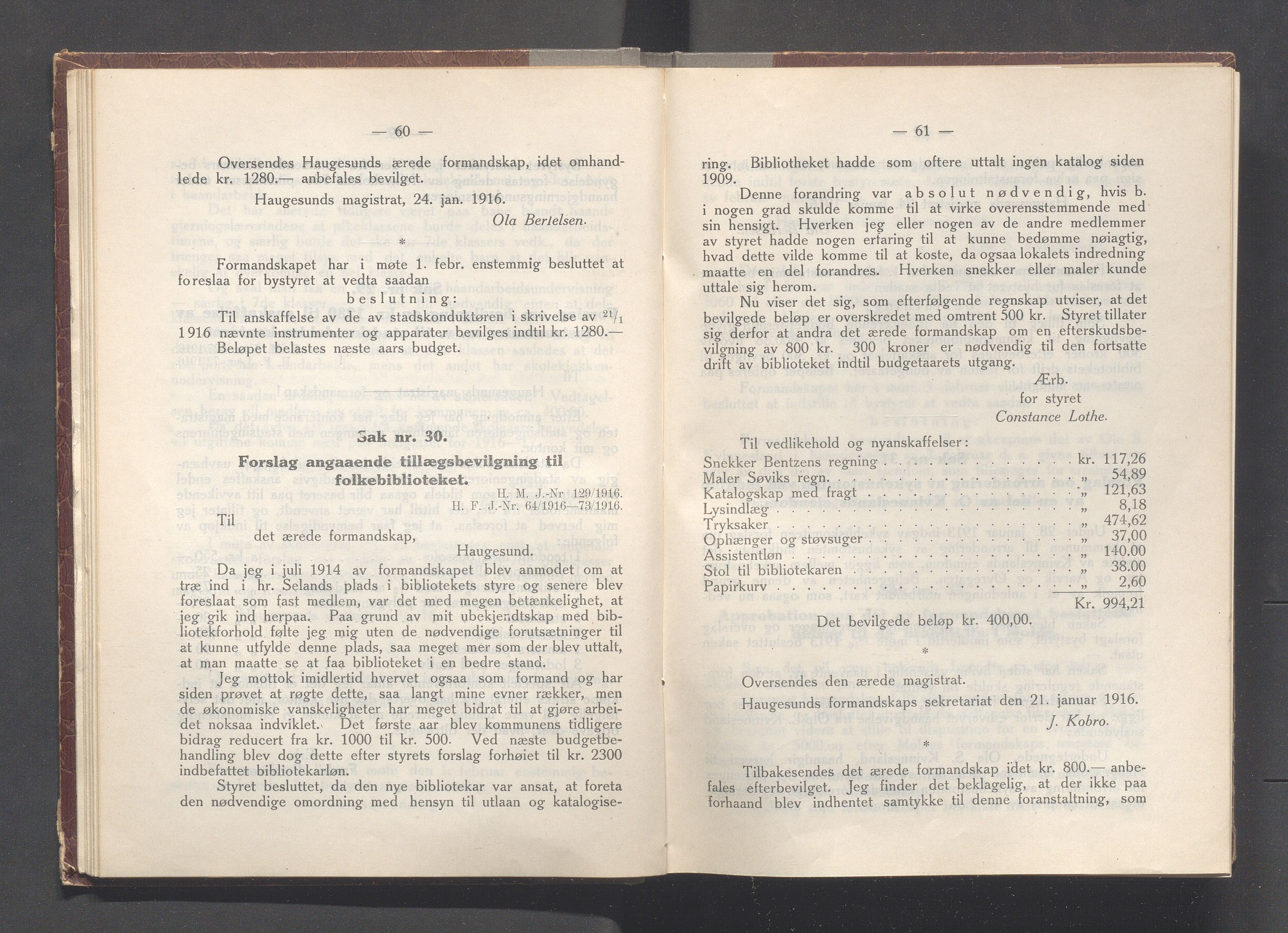 Haugesund kommune - Formannskapet og Bystyret, IKAR/A-740/A/Abb/L0002: Bystyreforhandlinger, 1908-1917, p. 700