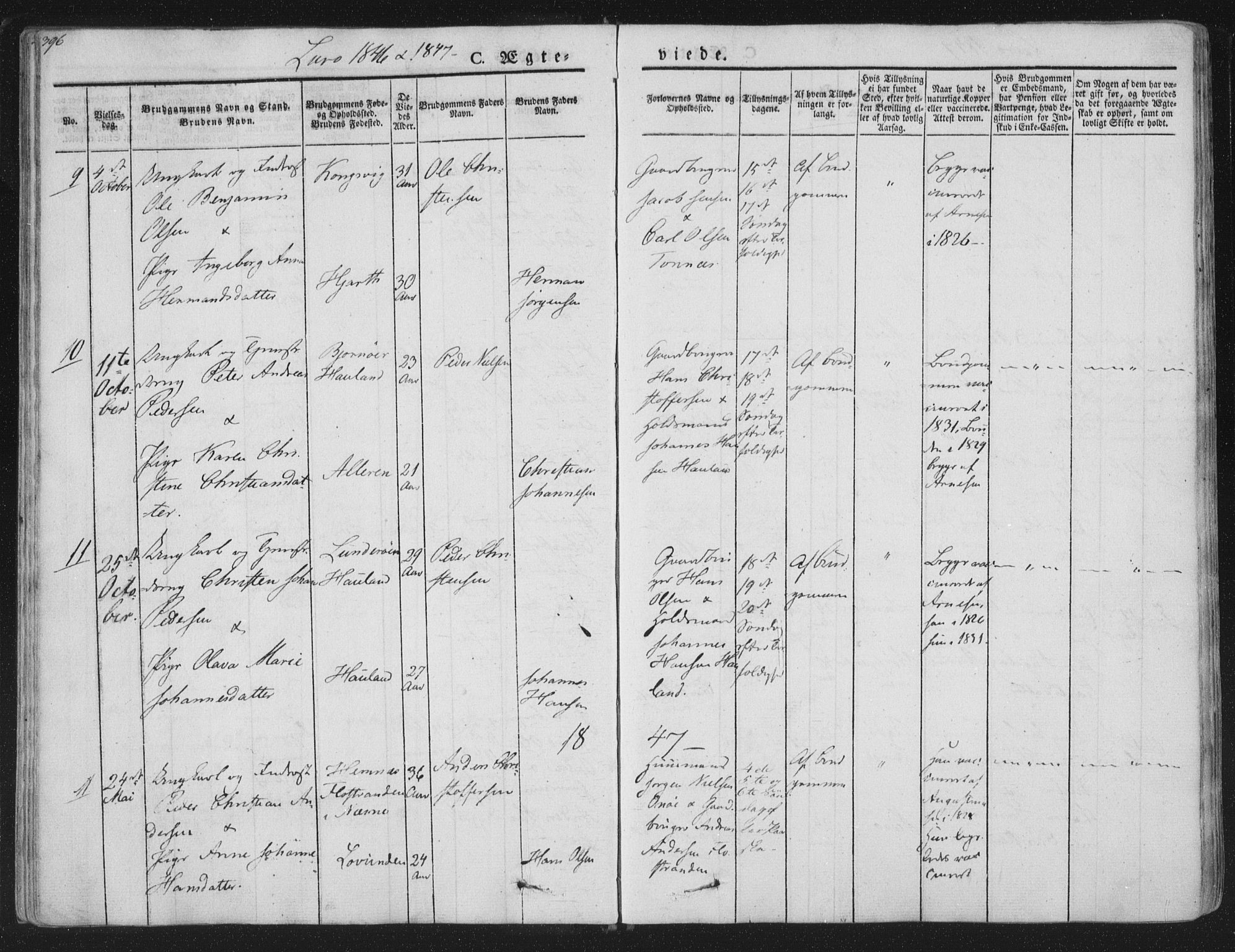 Ministerialprotokoller, klokkerbøker og fødselsregistre - Nordland, SAT/A-1459/839/L0566: Parish register (official) no. 839A03, 1825-1862, p. 396