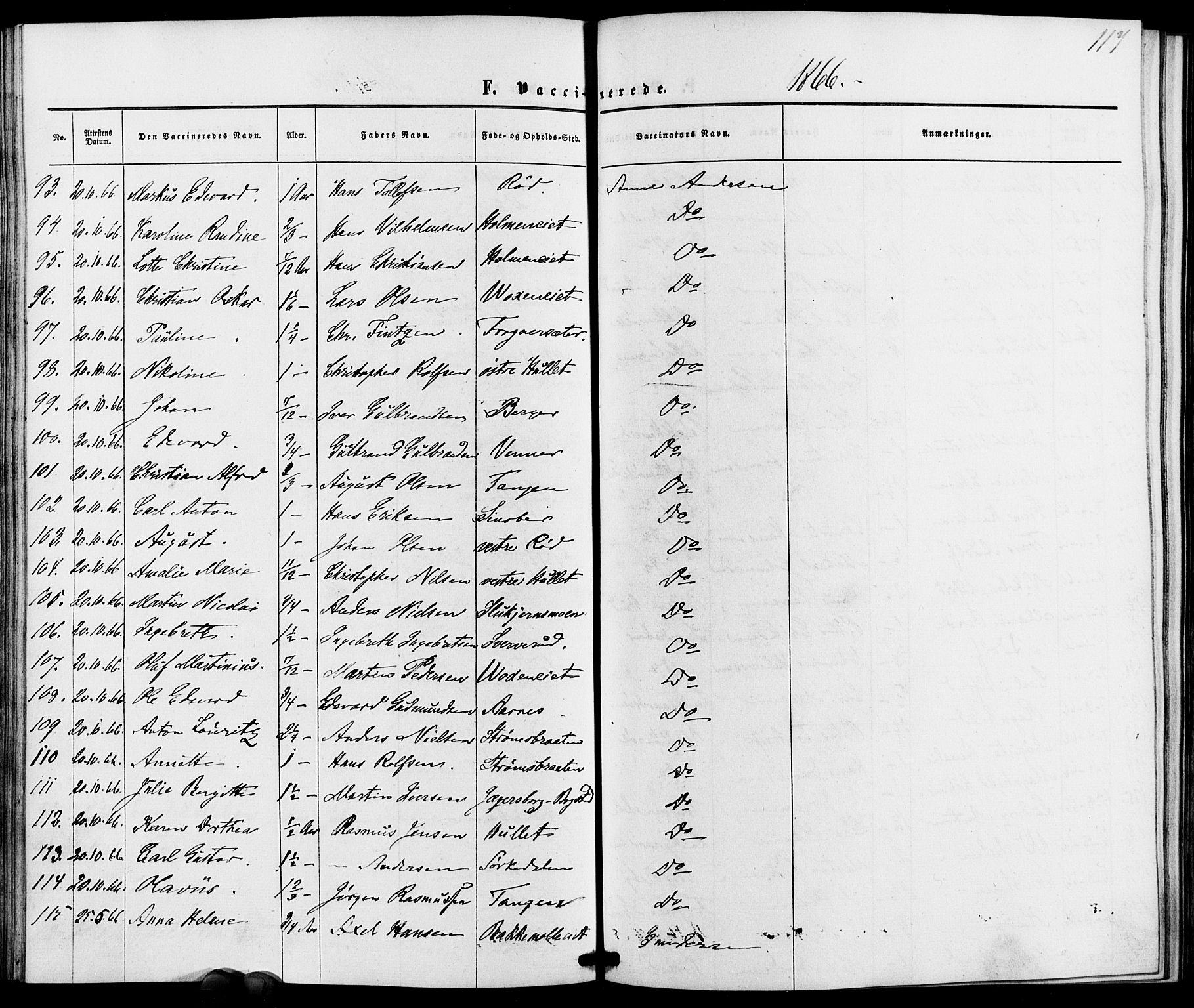 Vestre Aker prestekontor Kirkebøker, AV/SAO-A-10025/K/Ka/L0001: Vaccination register no. 1, 1857-1867, p. 117