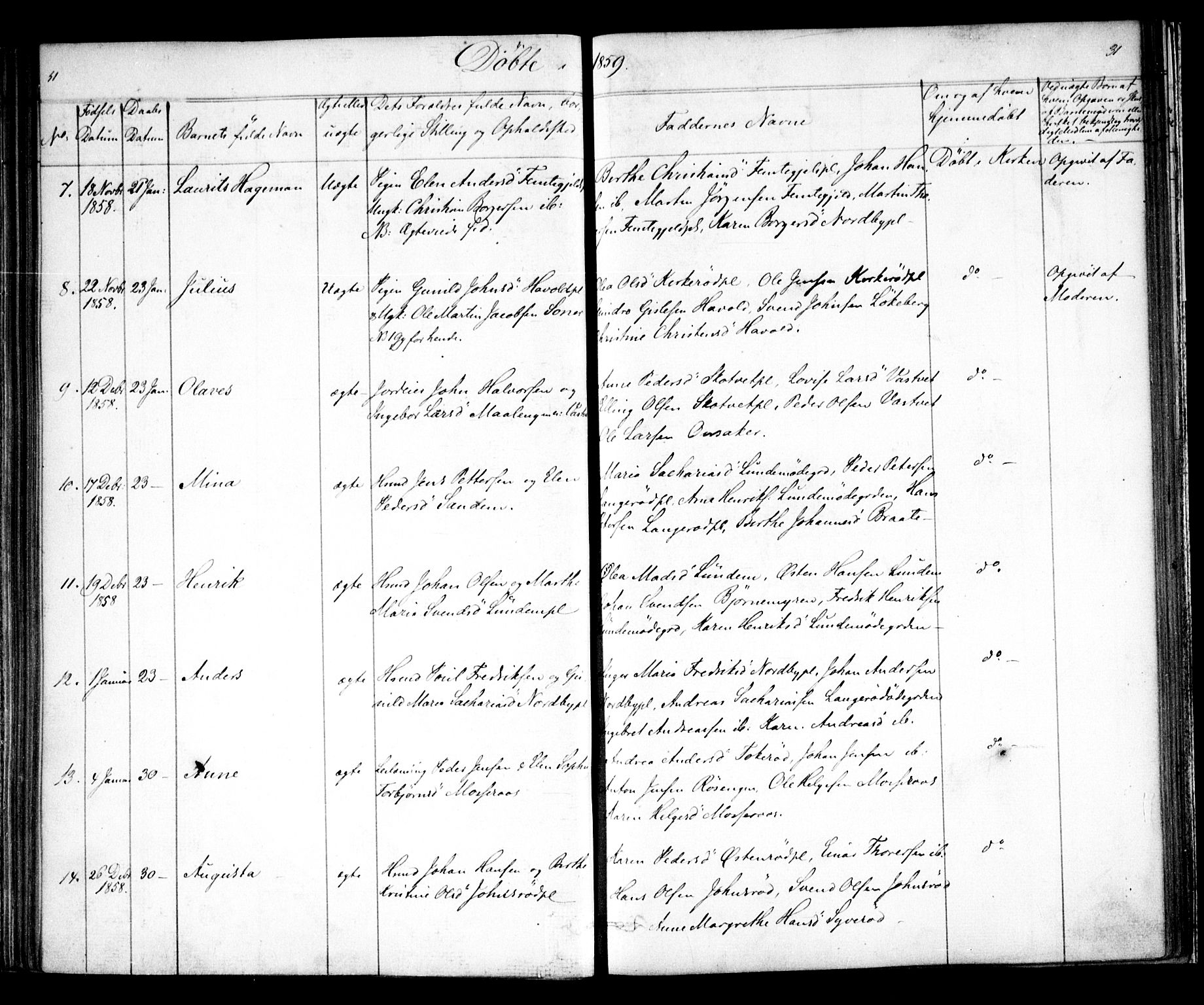 Våler prestekontor Kirkebøker, SAO/A-11083/F/Fa/L0007: Parish register (official) no. I 7, 1856-1861, p. 31