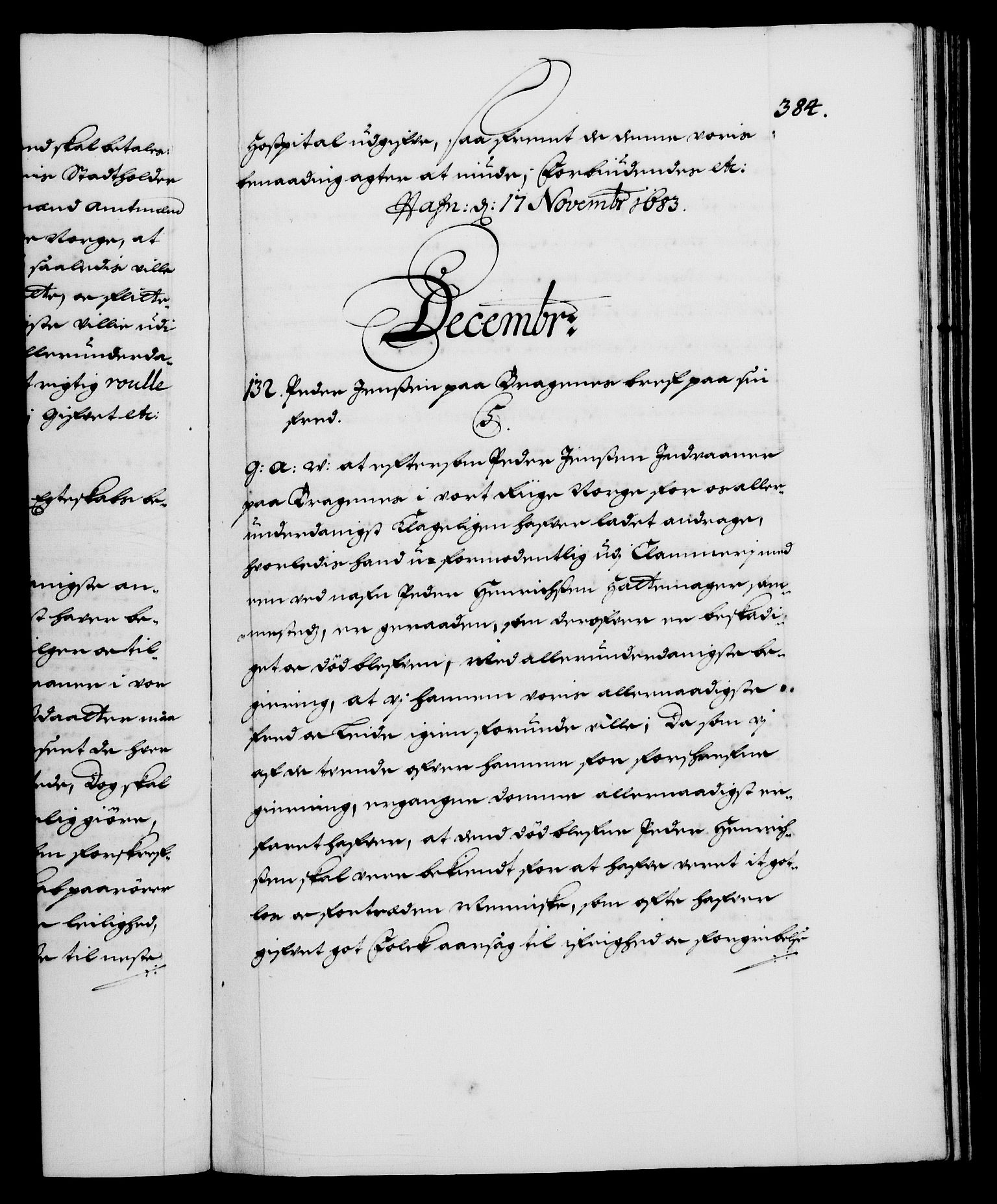 Danske Kanselli 1572-1799, RA/EA-3023/F/Fc/Fca/Fcaa/L0013: Norske registre (mikrofilm), 1681-1684, p. 384a