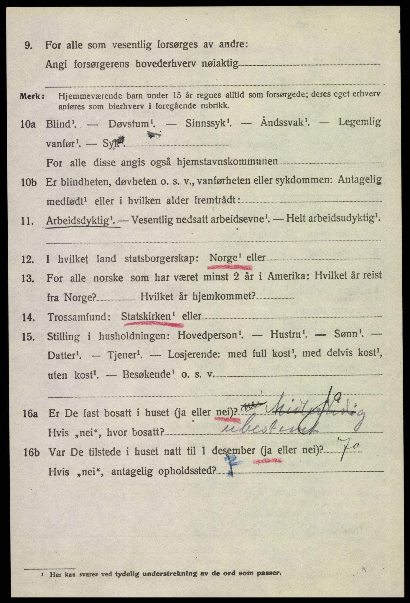 SAH, 1920 census for Vinger, 1920, p. 11079