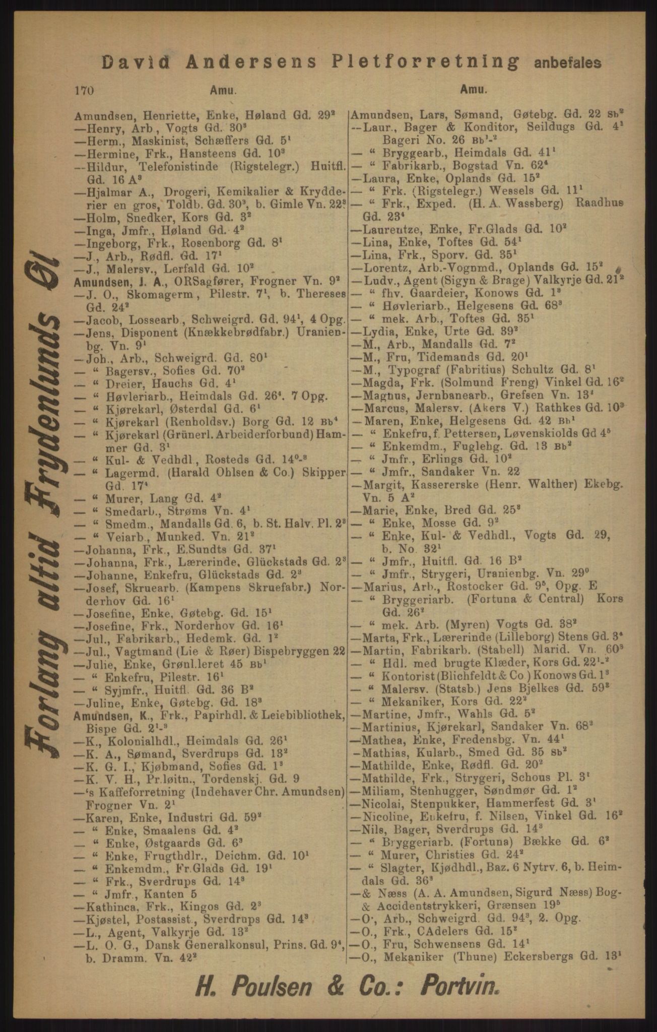 Kristiania/Oslo adressebok, PUBL/-, 1905, p. 170