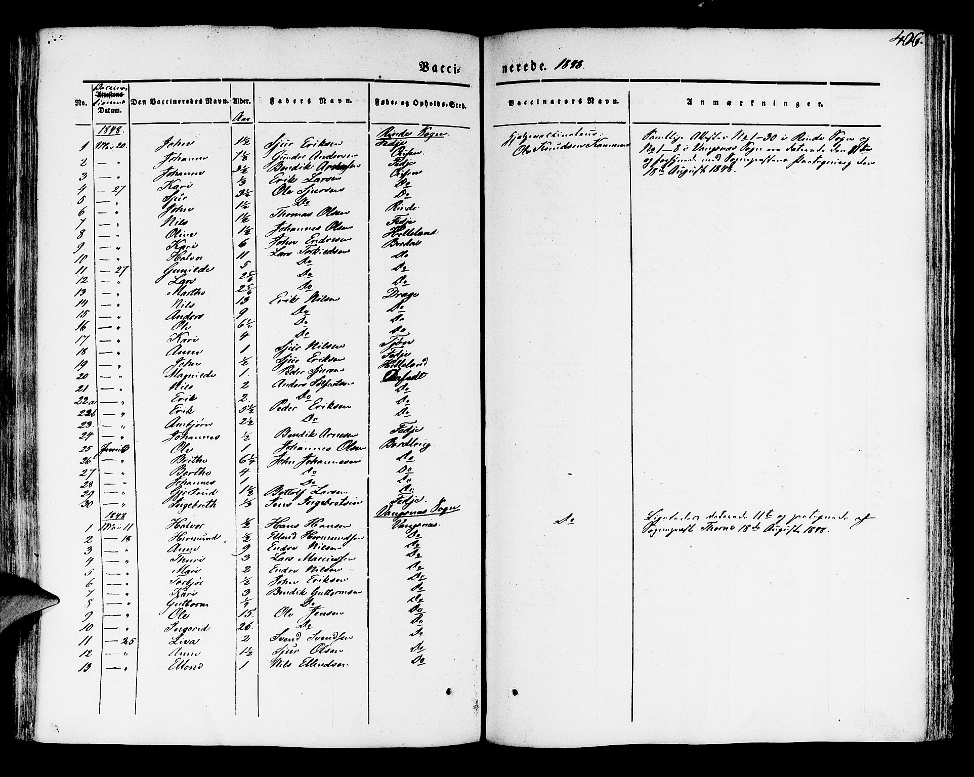 Leikanger sokneprestembete, AV/SAB-A-81001/H/Haa/Haaa/L0007: Parish register (official) no. A 7, 1838-1851, p. 406