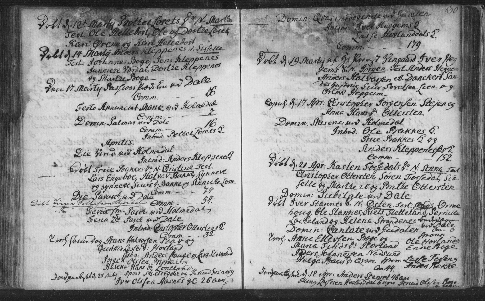 Fjaler sokneprestembete, AV/SAB-A-79801/H/Haa/Haaa/L0002: Parish register (official) no. A 2, 1779-1798, p. 130