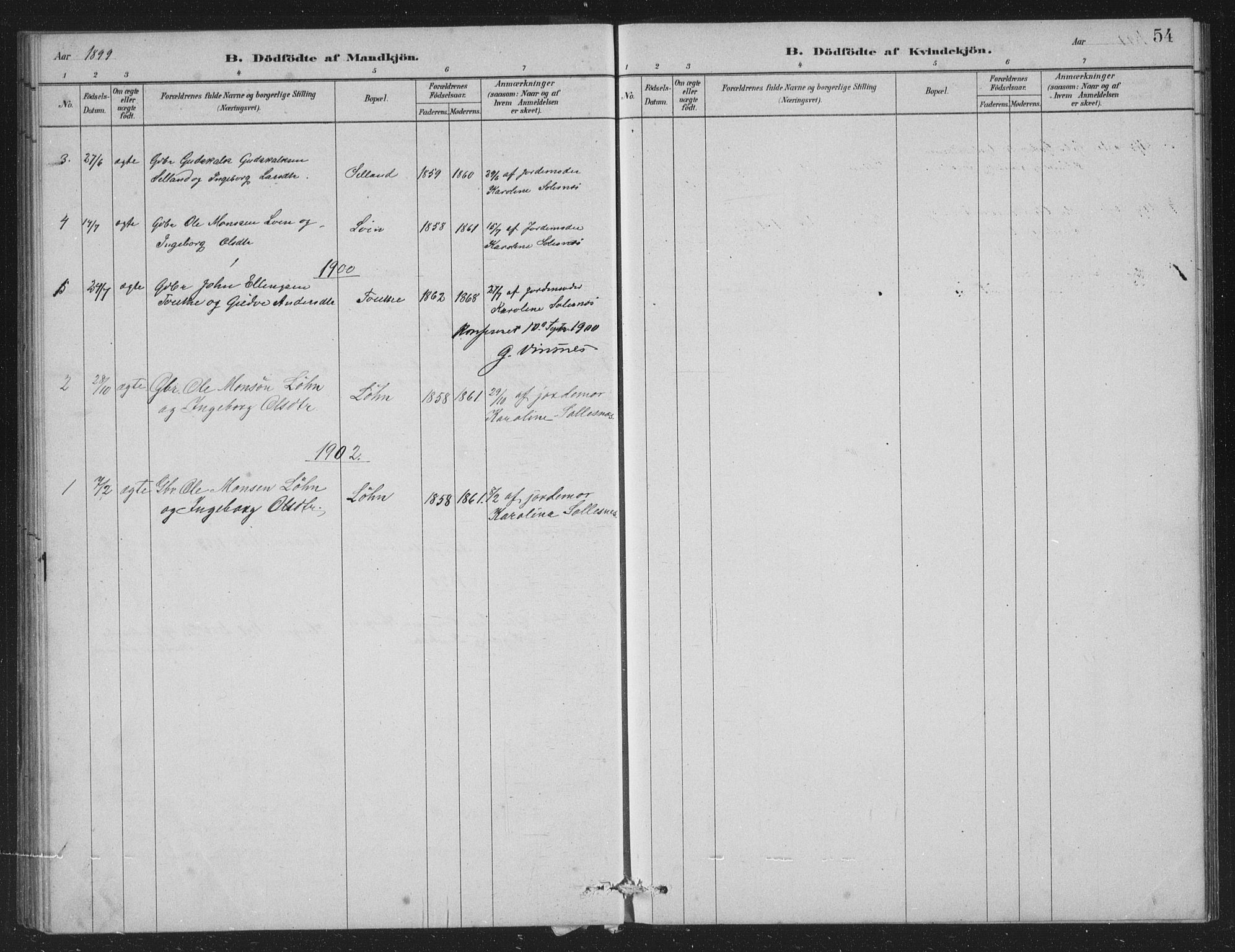 Vossestrand Sokneprestembete, SAB/A-79101/H/Hab: Parish register (copy) no. A 2, 1880-1902, p. 54
