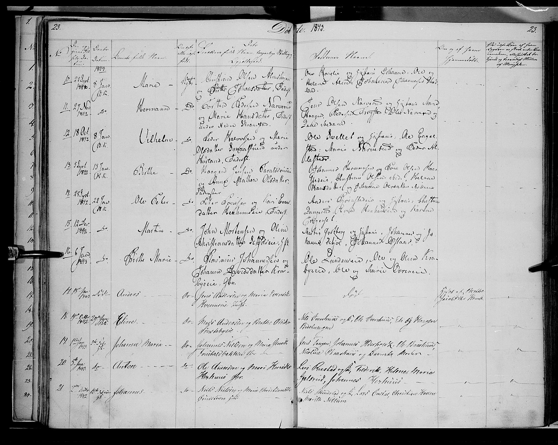 Østre Toten prestekontor, AV/SAH-PREST-104/H/Ha/Haa/L0002: Parish register (official) no. 2, 1840-1847, p. 23