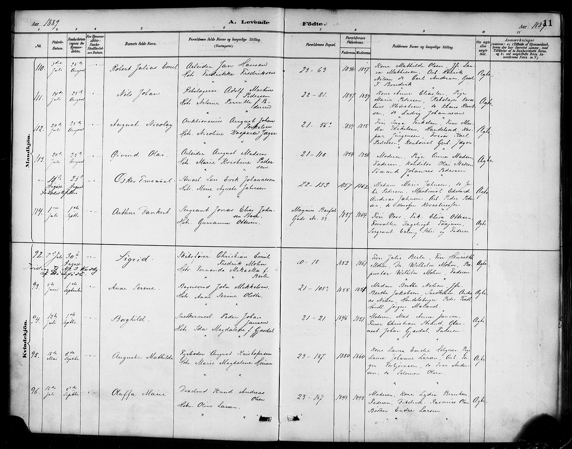 Korskirken sokneprestembete, AV/SAB-A-76101/H/Haa/L0022: Parish register (official) no. B 8, 1889-1899, p. 11