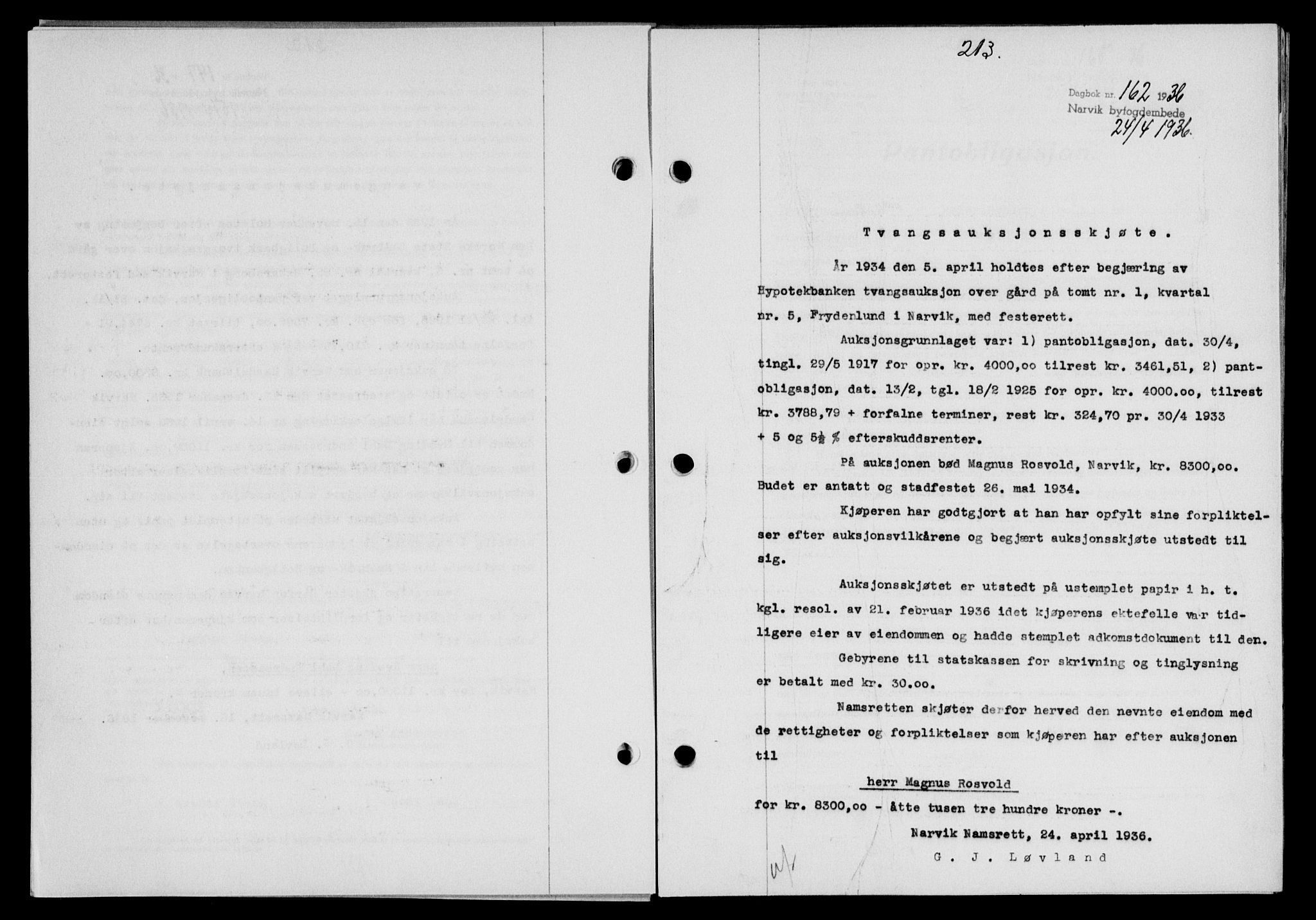 Narvik sorenskriveri, SAT/A-0002/1/2/2C/2Ca/L0011: Mortgage book no. 14, 1935-1937, Deed date: 24.04.1936