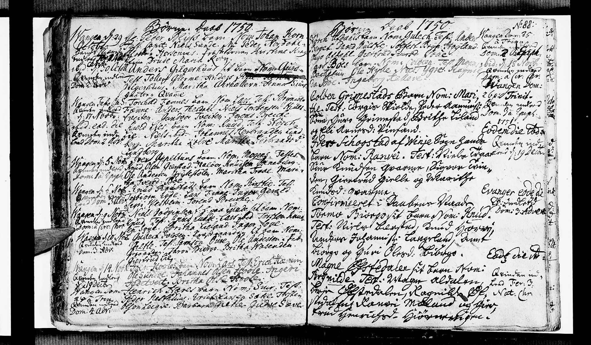 Voss sokneprestembete, AV/SAB-A-79001/H/Haa: Parish register (official) no. A 6, 1744-1752, p. 88