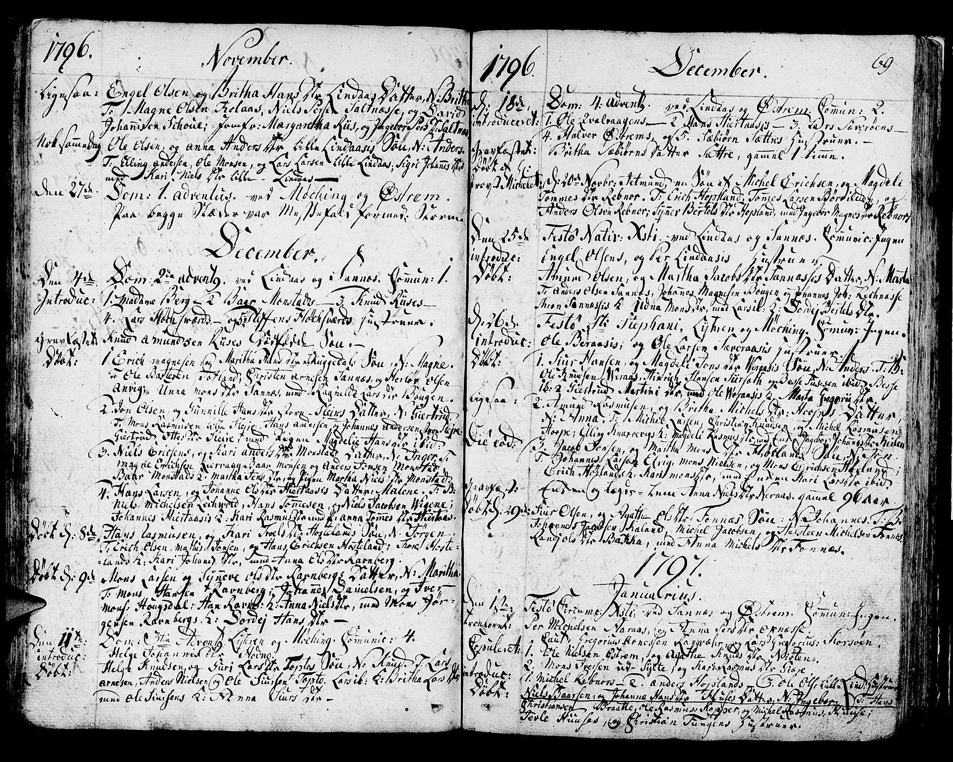 Lindås Sokneprestembete, SAB/A-76701/H/Haa: Parish register (official) no. A 5, 1791-1813, p. 69