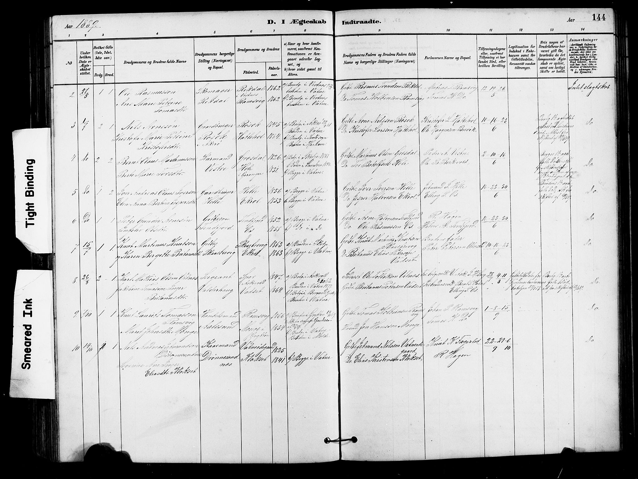 Ministerialprotokoller, klokkerbøker og fødselsregistre - Møre og Romsdal, AV/SAT-A-1454/525/L0376: Parish register (copy) no. 525C02, 1880-1902, p. 144