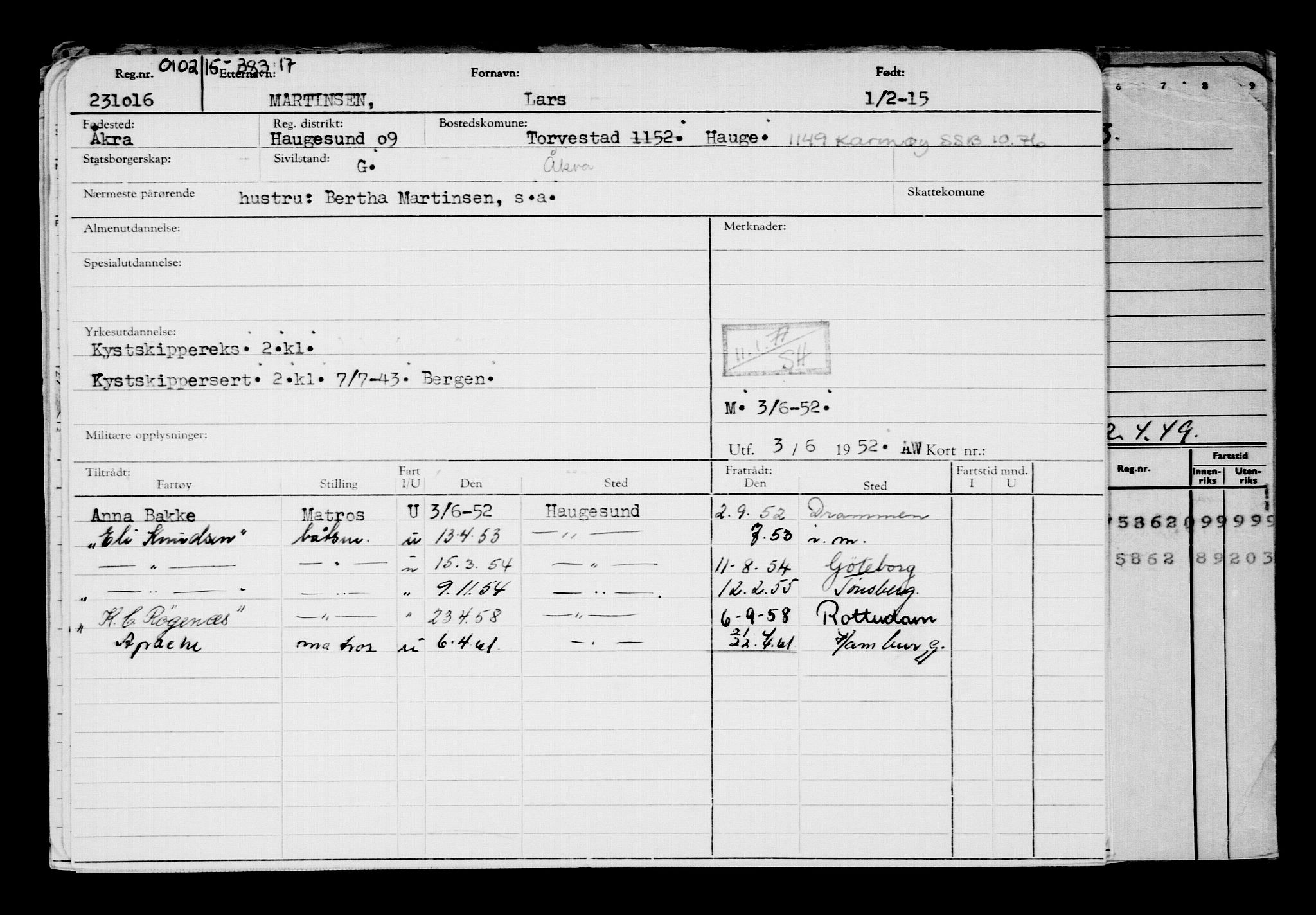 Direktoratet for sjømenn, AV/RA-S-3545/G/Gb/L0127: Hovedkort, 1915, p. 205