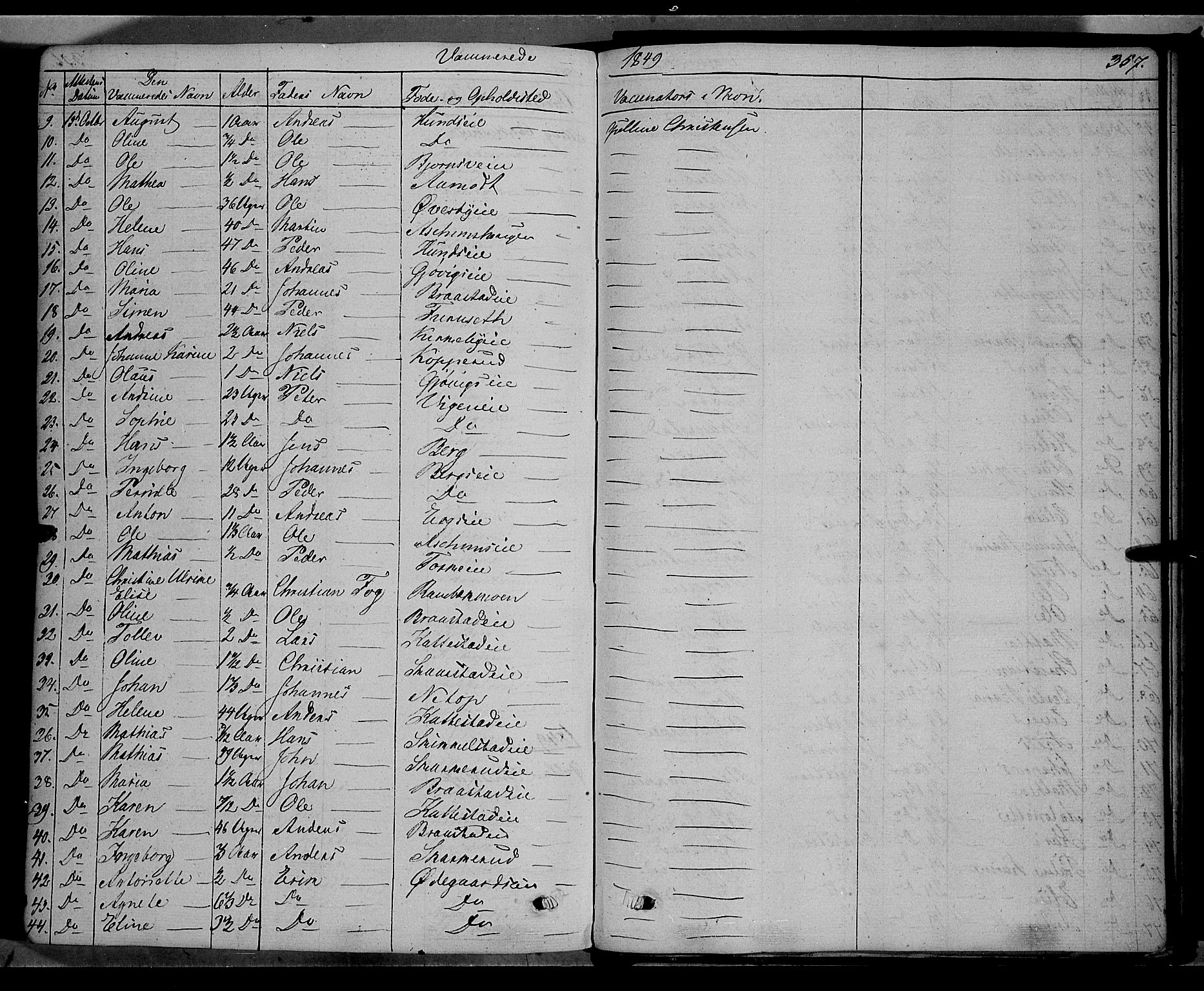 Vardal prestekontor, AV/SAH-PREST-100/H/Ha/Haa/L0005: Parish register (official) no. 5, 1831-1853, p. 357