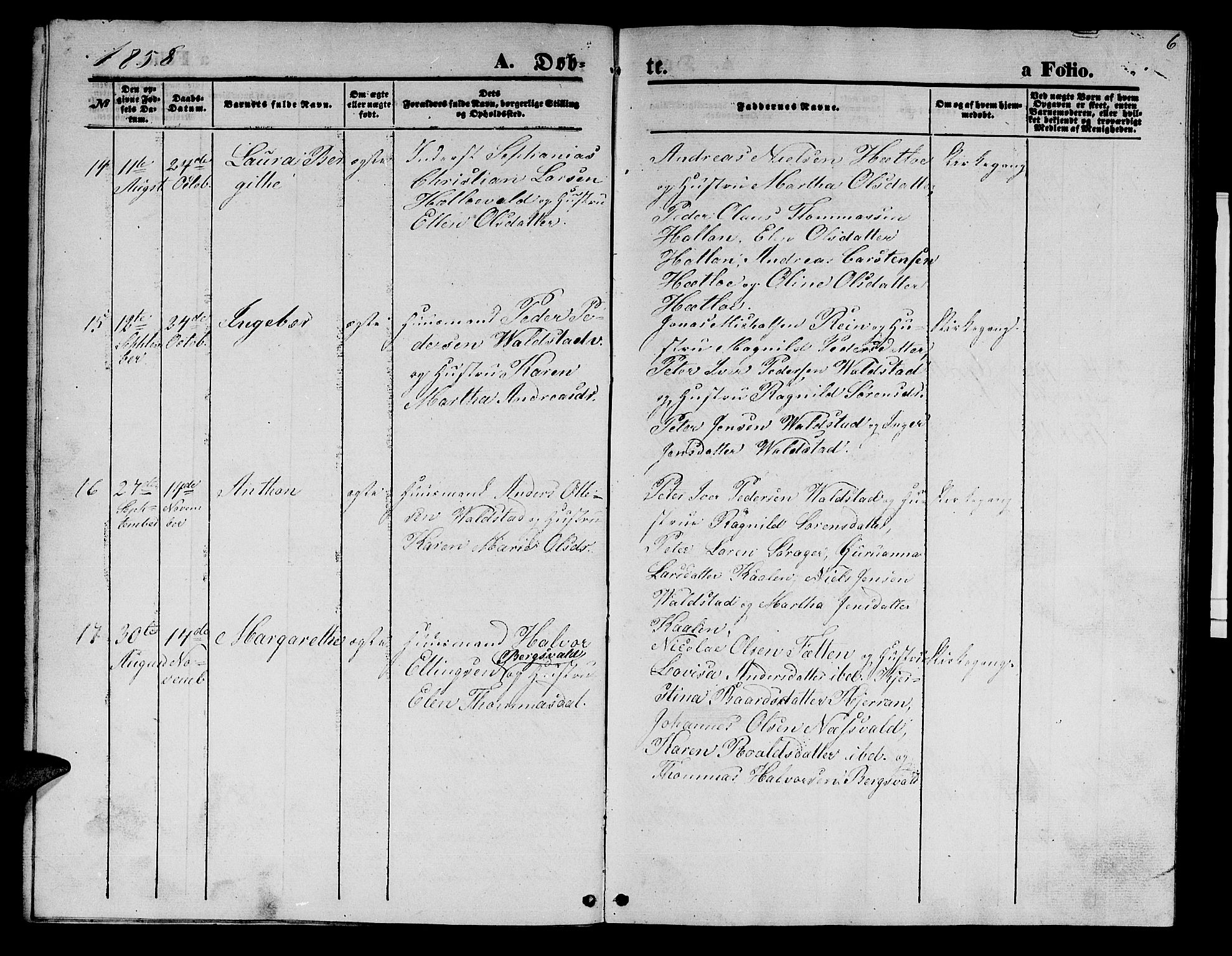 Ministerialprotokoller, klokkerbøker og fødselsregistre - Nord-Trøndelag, SAT/A-1458/726/L0270: Parish register (copy) no. 726C01, 1858-1868, p. 6
