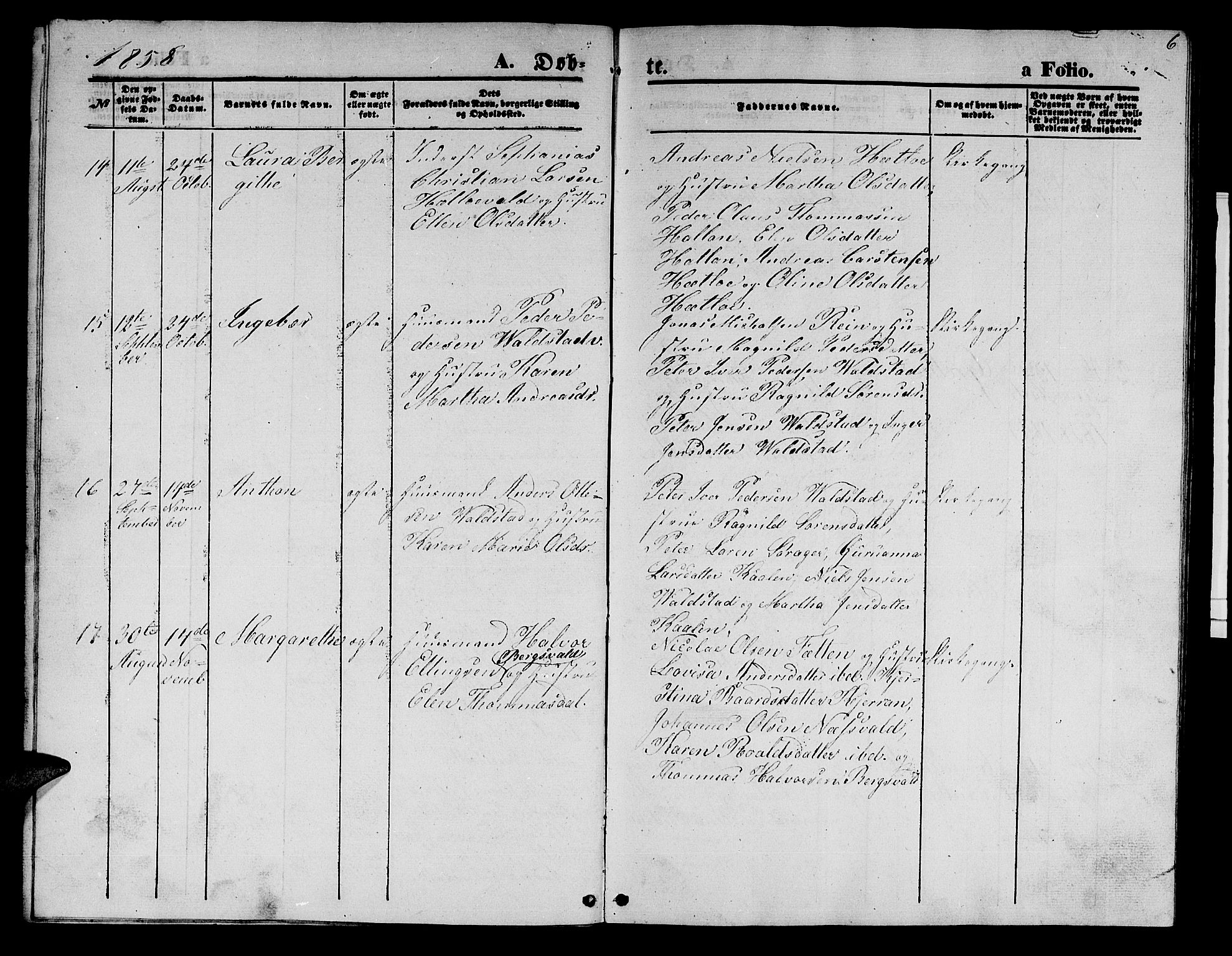 Ministerialprotokoller, klokkerbøker og fødselsregistre - Nord-Trøndelag, AV/SAT-A-1458/726/L0270: Parish register (copy) no. 726C01, 1858-1868, p. 6