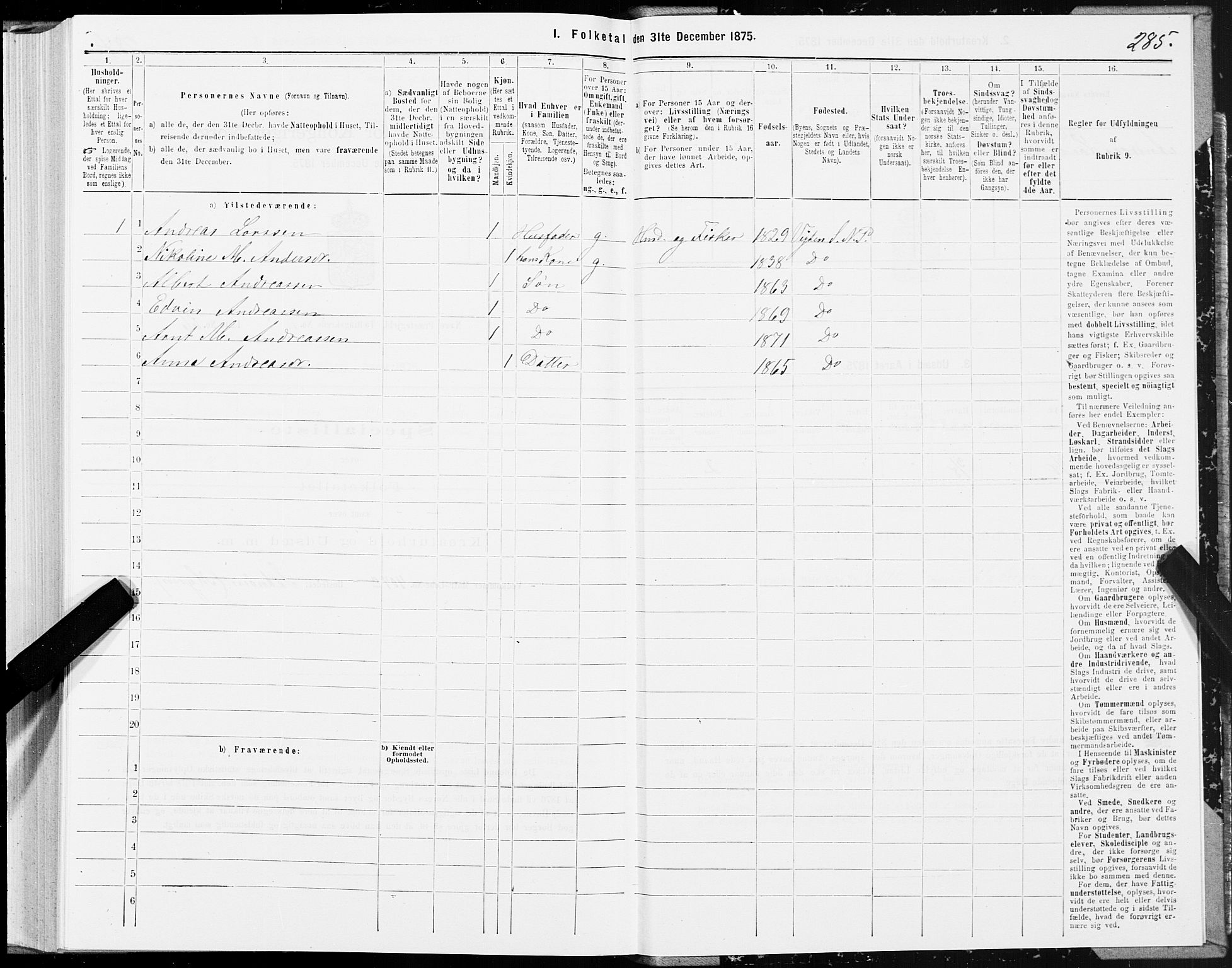 SAT, 1875 census for 1751P Nærøy, 1875, p. 3285