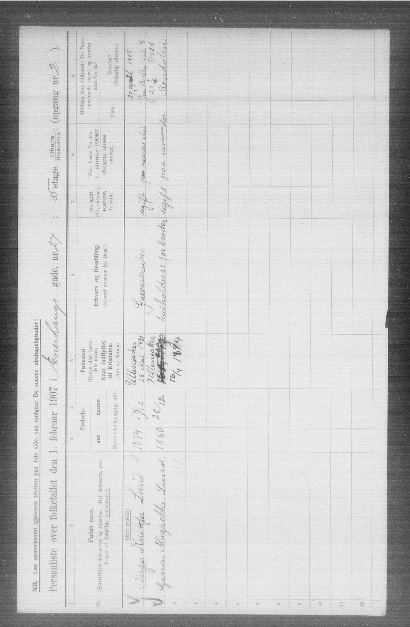 OBA, Municipal Census 1907 for Kristiania, 1907, p. 10944