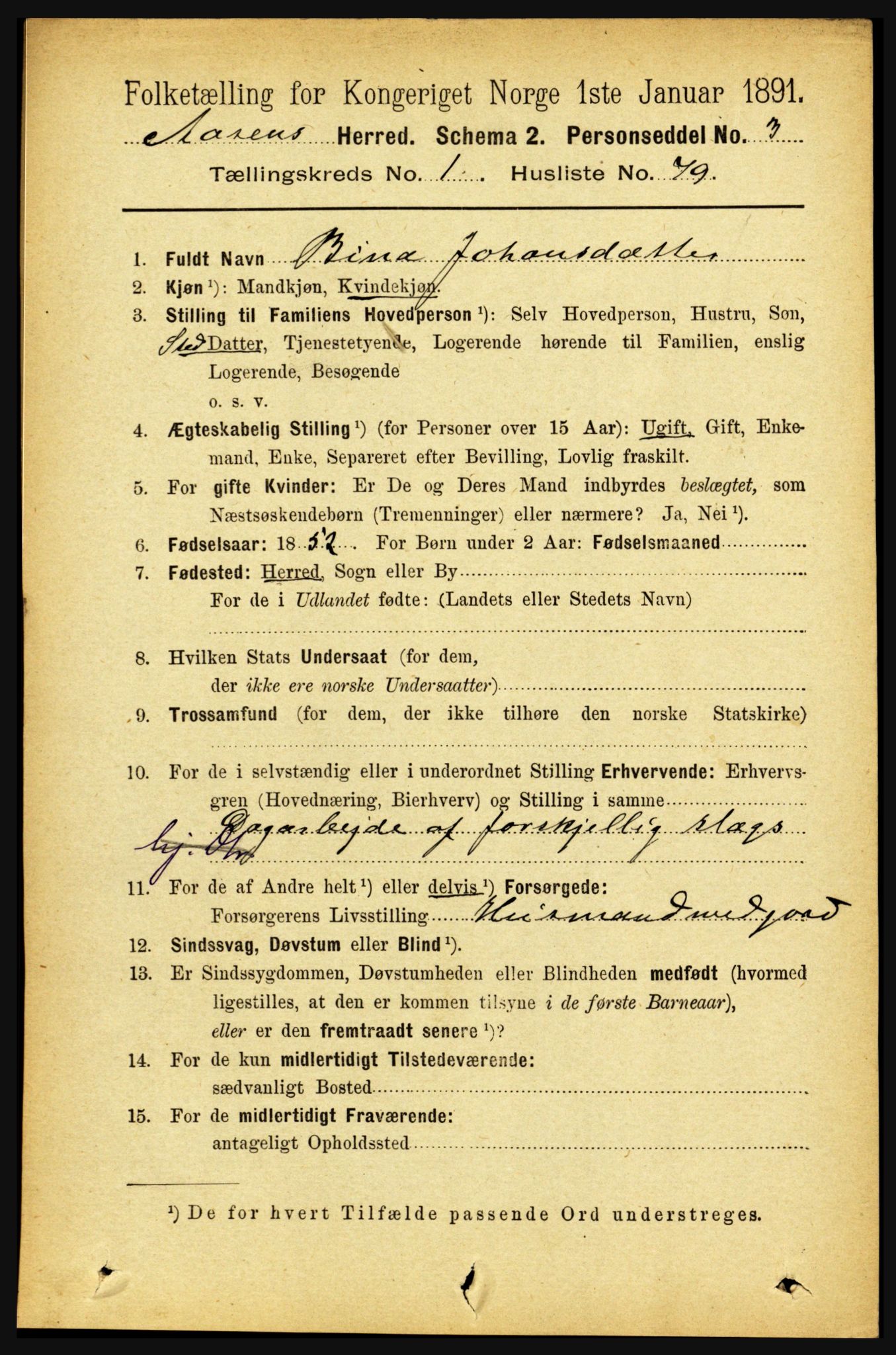 RA, 1891 census for 1716 Åsen, 1891, p. 556