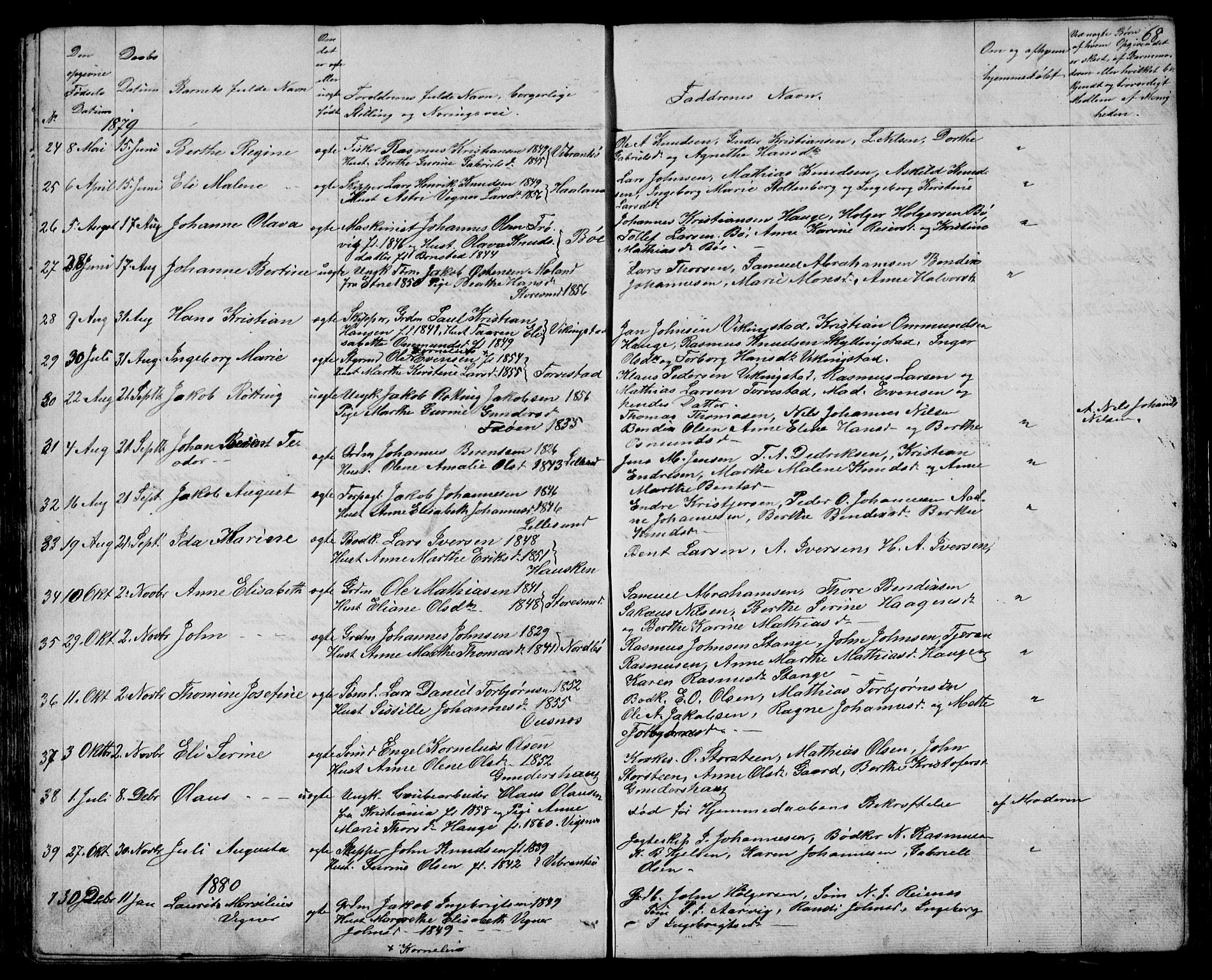 Torvastad sokneprestkontor, AV/SAST-A -101857/H/Ha/Hab/L0003: Parish register (copy) no. B 3, 1850-1900, p. 68